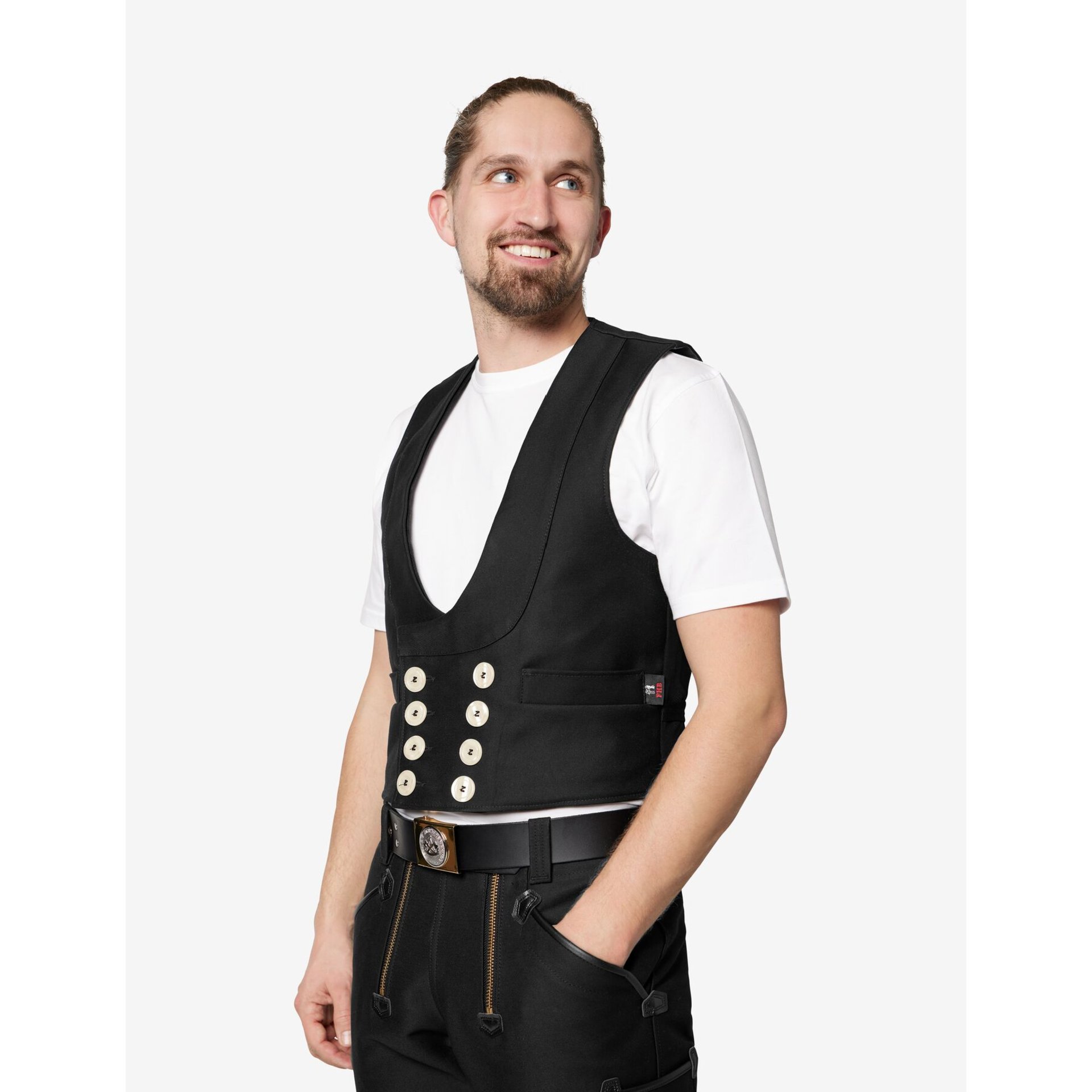 JAKOB Zunftweste Zwirn-Doppel-Pilot schwarz 54