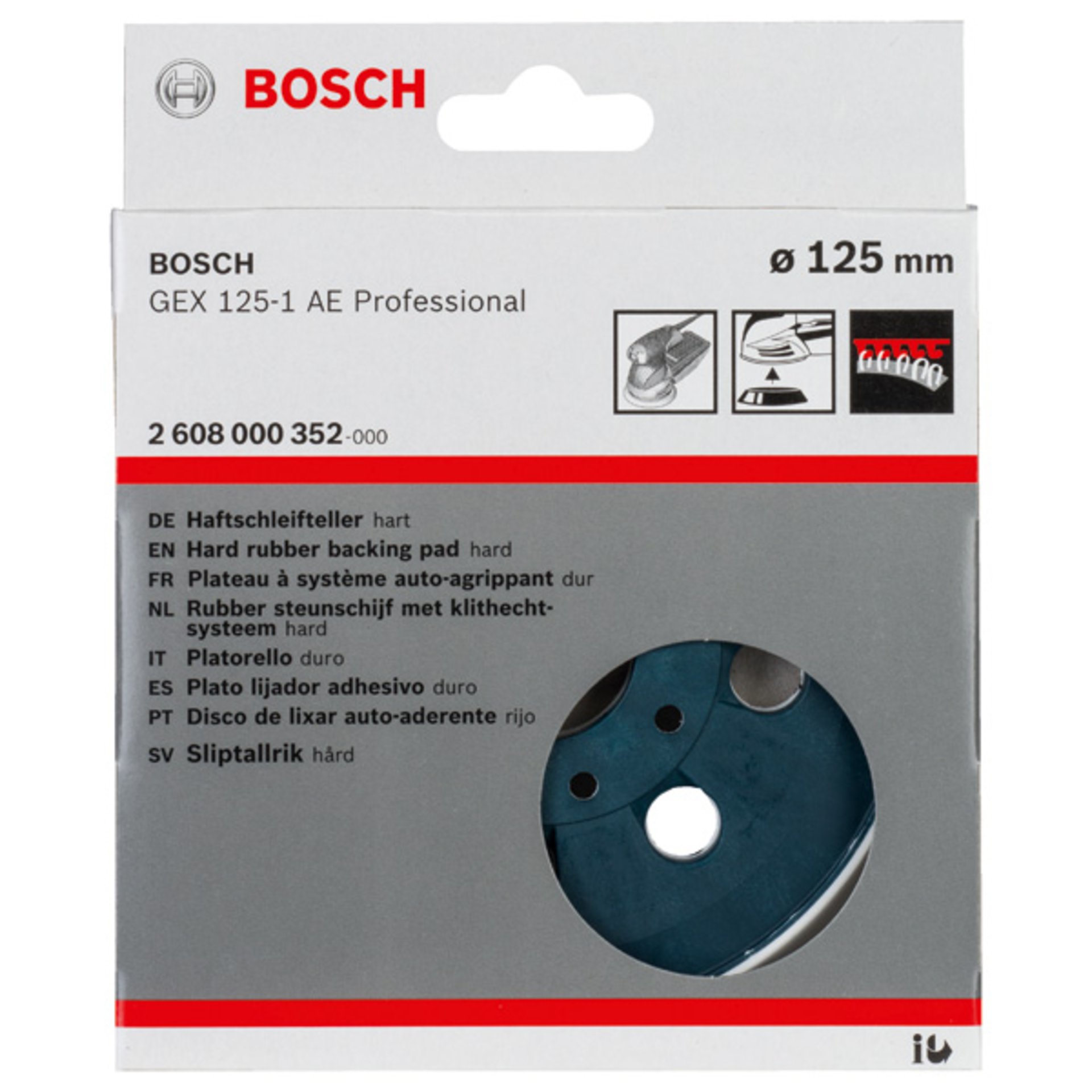 Schleifteller hart, 125 mm, für GEX 125-1 AE Professional