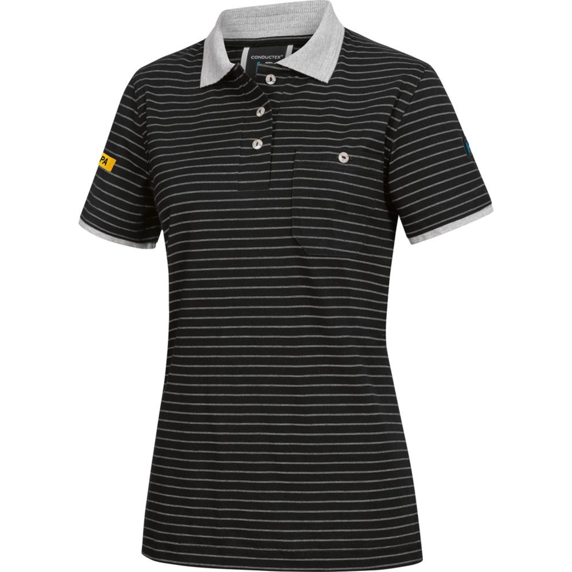 Cotton Knit Damenpoloshirt, schwarz, Gr. L