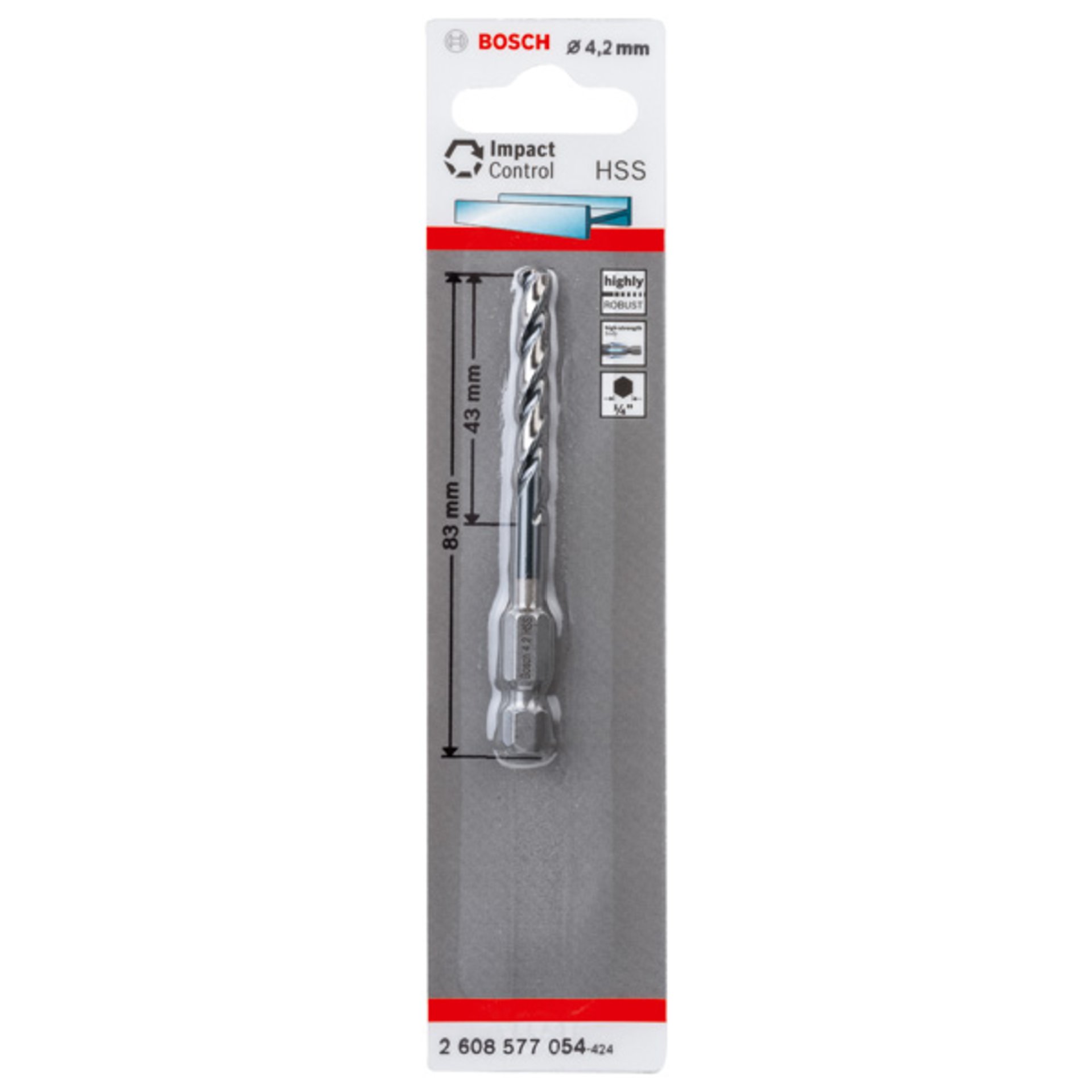 HSS-Hex-Schaft Spiralbohrer 4,2 mm