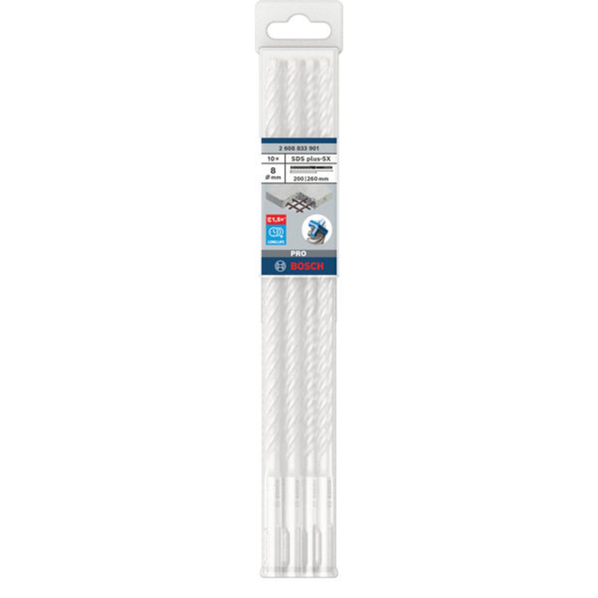 PRO SDS plus-5X Hammerbohrer, 8 x 200 x 260 mm, 10-tlg.