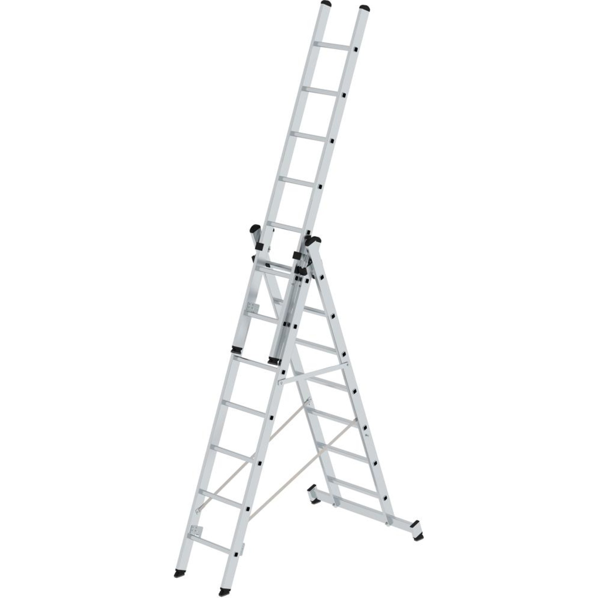 Alu-Mehrzweckleiter 3x7 Sprossen Leiterlänge 2,20m eingef.Arbeitshöhe bis 6,10 m