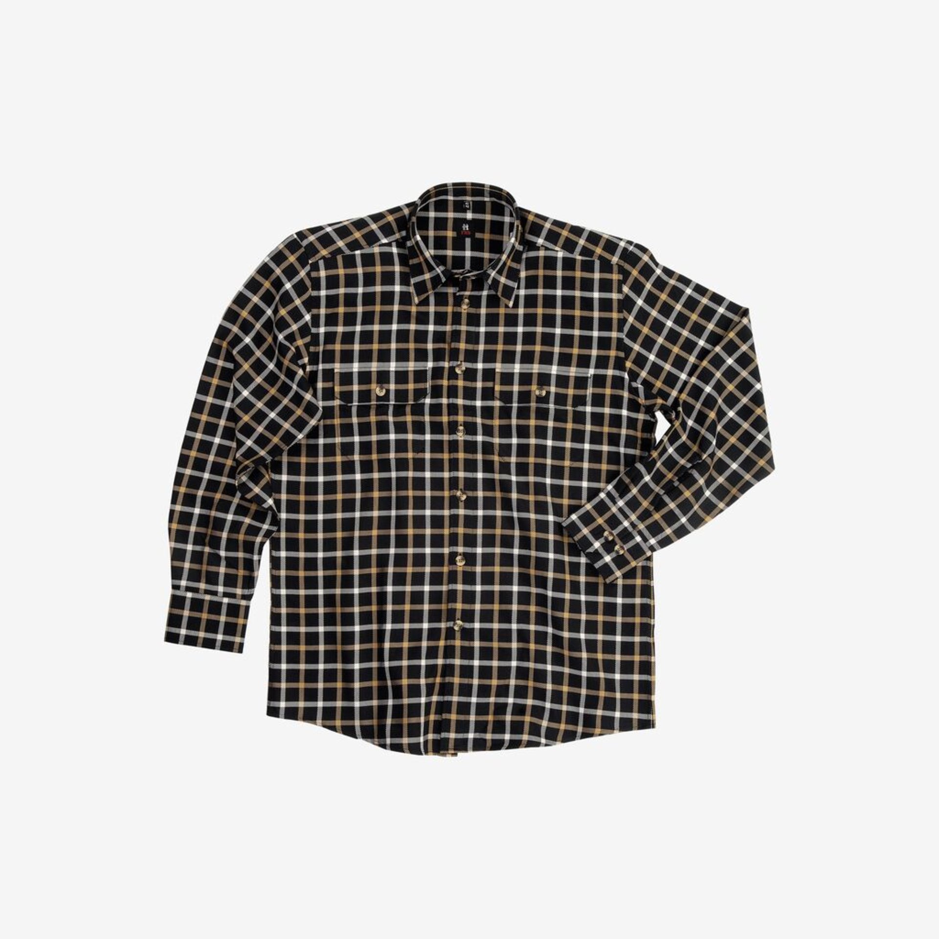 ALOIS Arbeitshemd langarm schwarz-beige Gr. 41/42