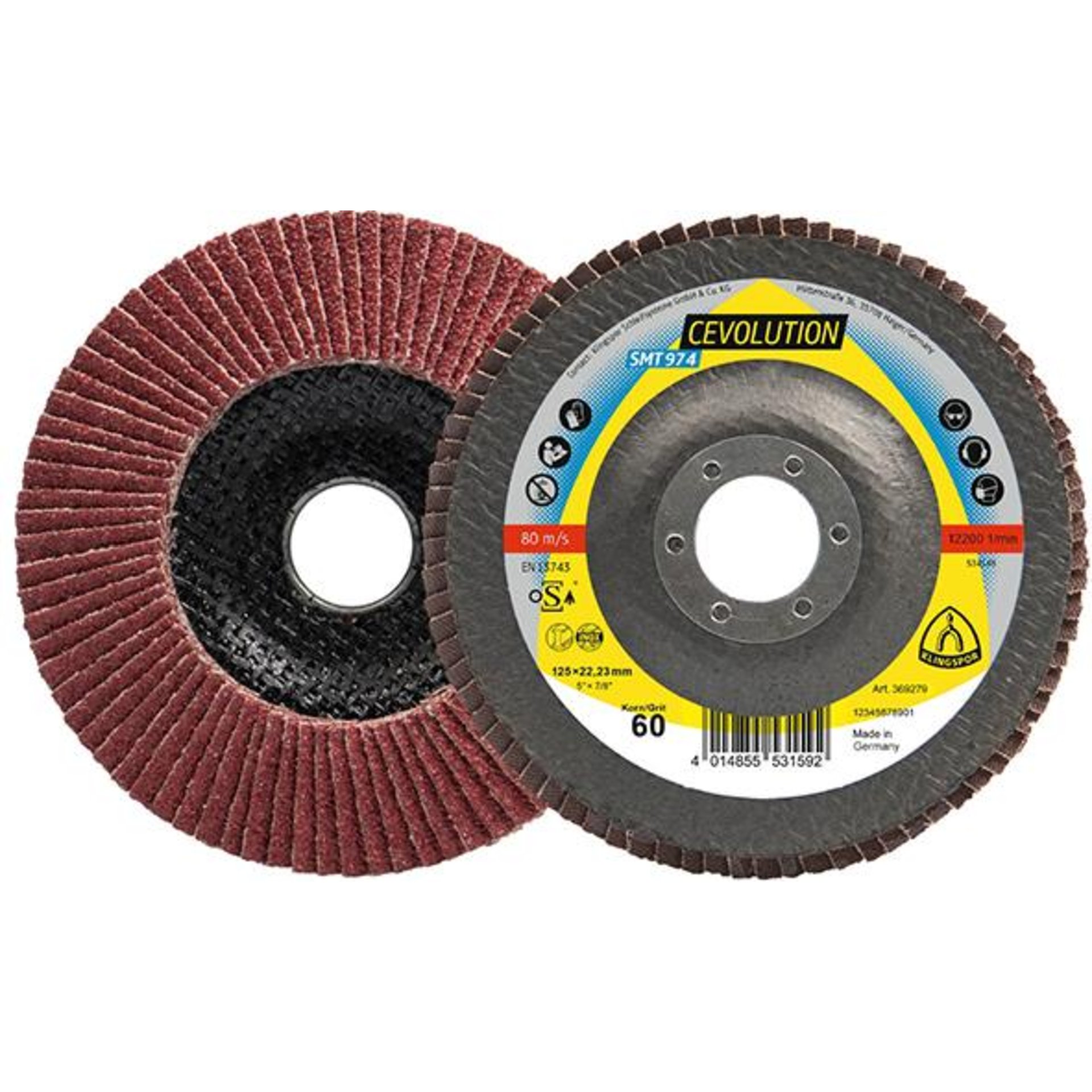 Fächerschleifsch. SMT 974125x22,23mm gewölbt K60 Keramikkorund K60 Klingspor