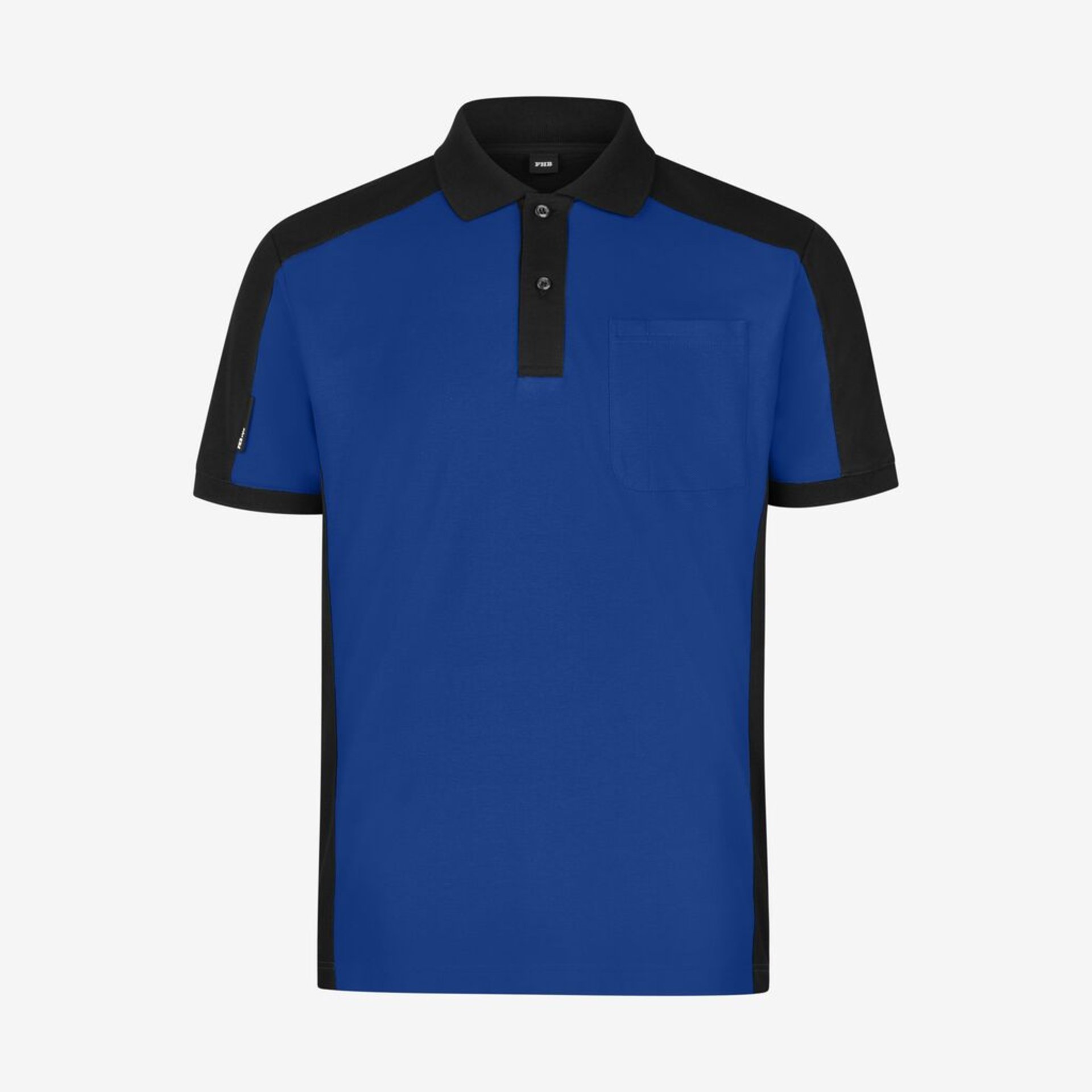 KONRAD Polo-Shirt zweifarbig royalblau-schwarz Gr. S