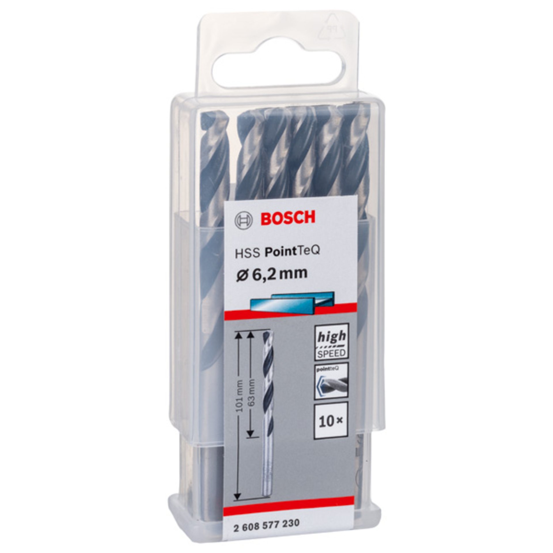 Metallspiralbohrer HSS PointTeQ, DIN 338, 6,2 mm, 10er-Pack