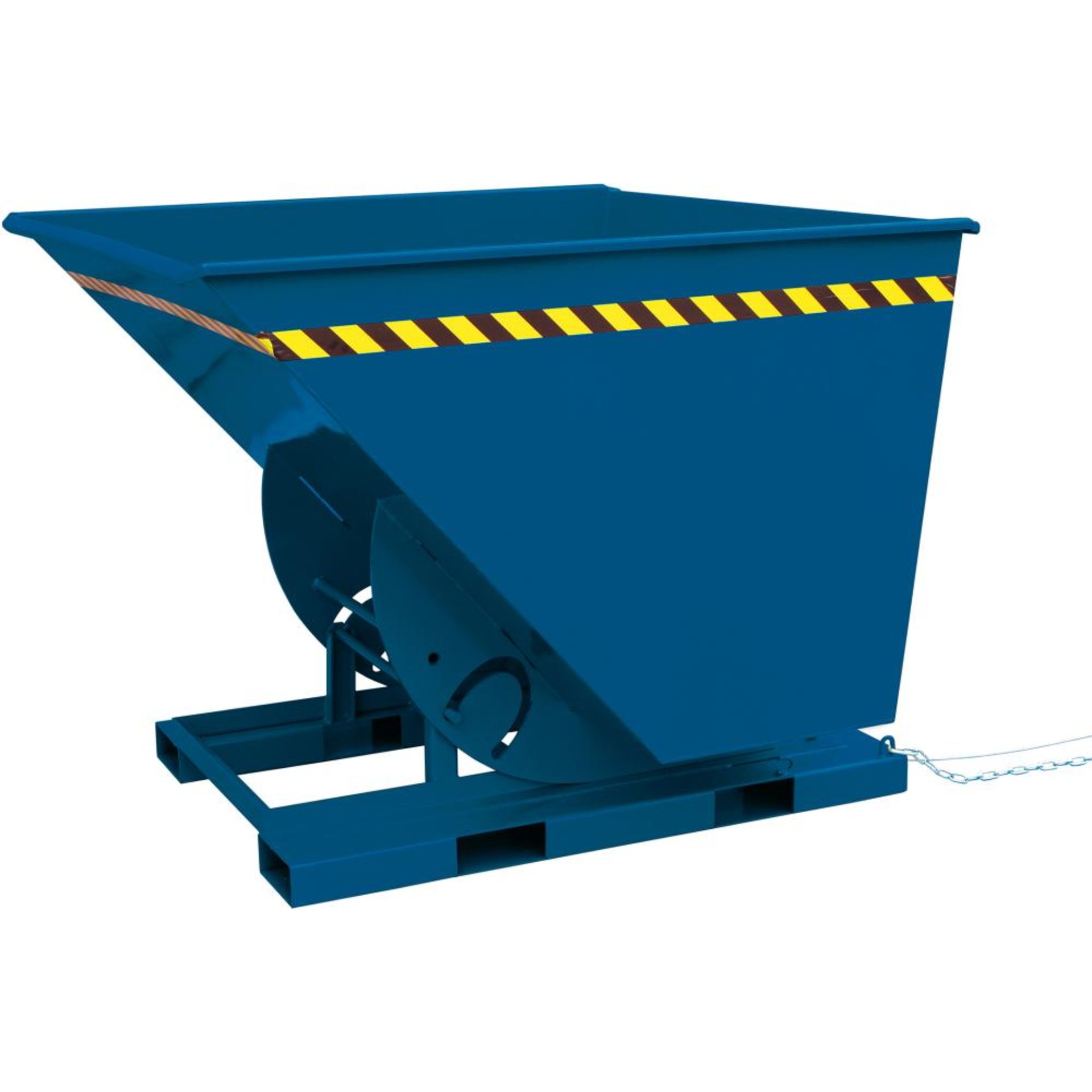 Kippbehälter 300 l B880xT1350xH920 mm RAL5010,Tragkraft 1000kg mit Abrollkufen