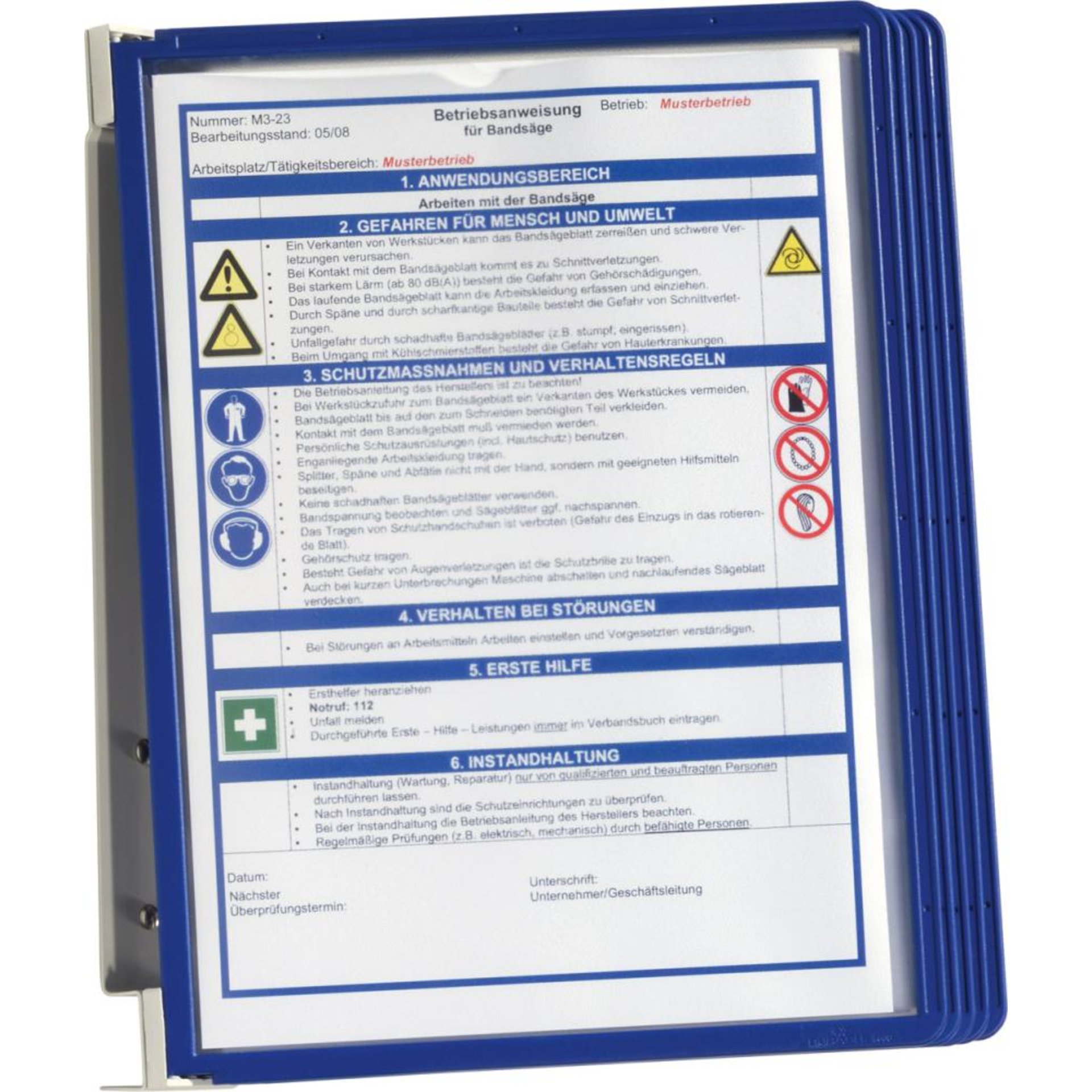 Sichttafelsystem dunkelblau, VE: 1 SET