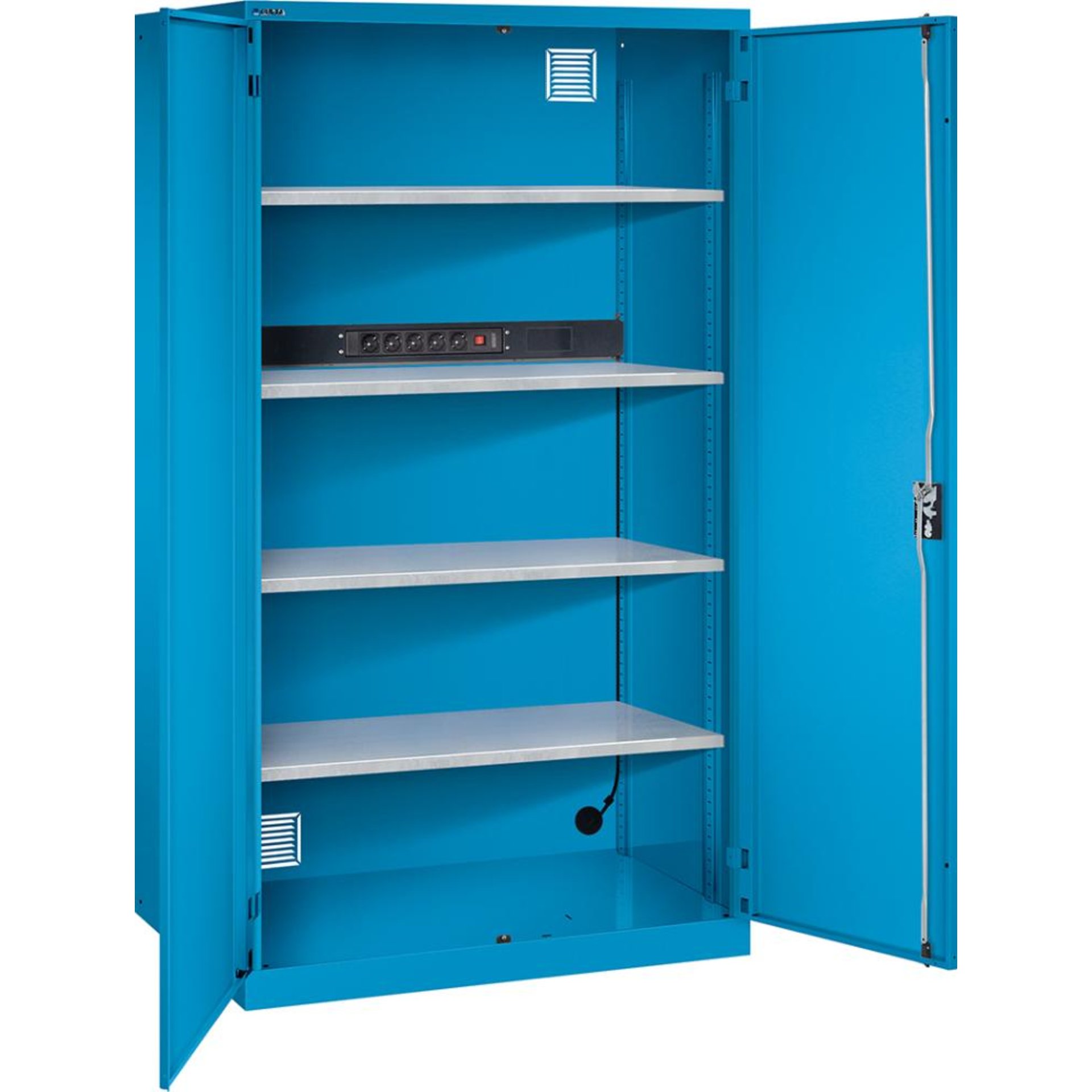 Akku-Ladeschränke mit Flügeltüren, mit Energieleiste 1x 5-fach (230 V)
