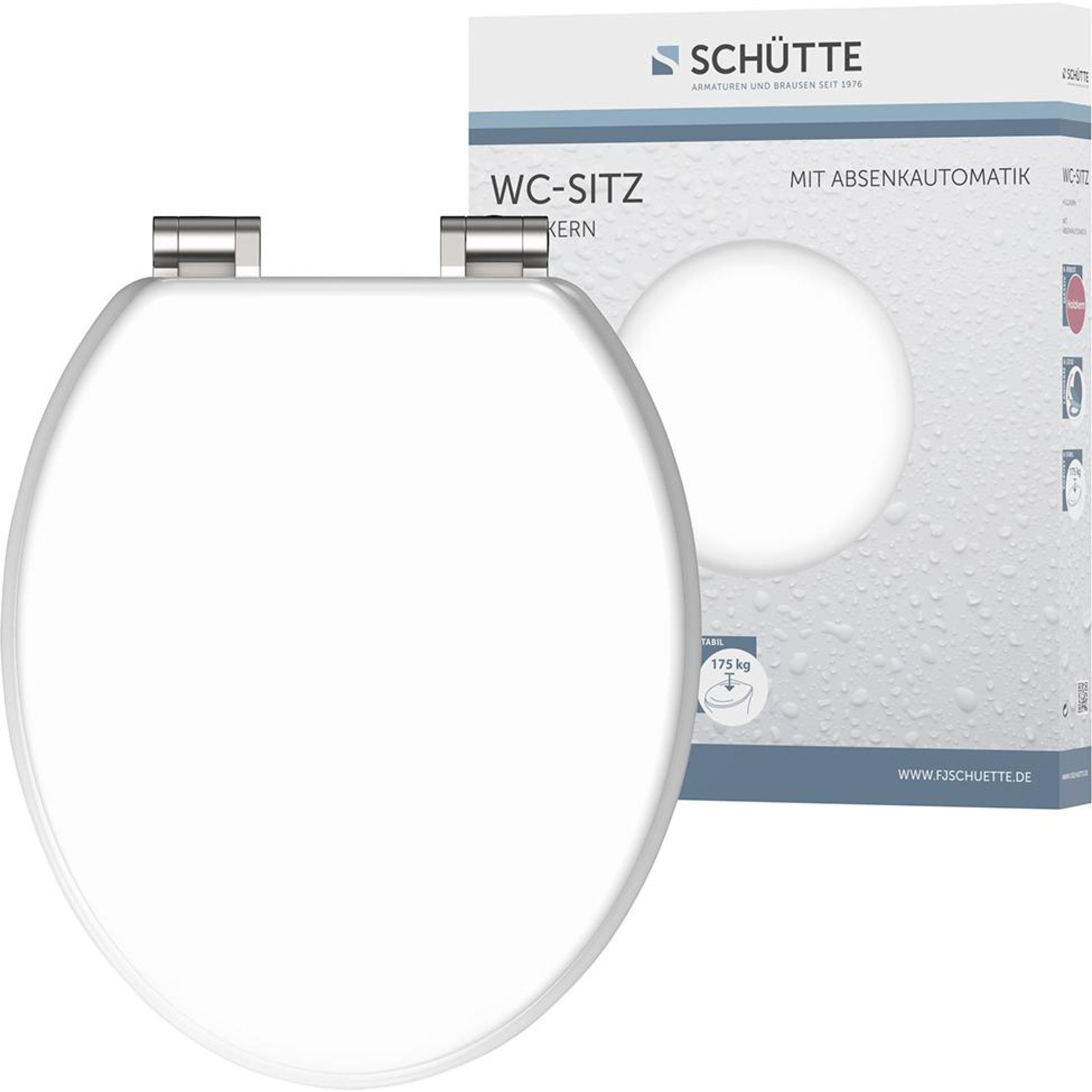 Holzkern WC-Sitz WHITE, mit Absenkautomatik mit Absenkautomatik