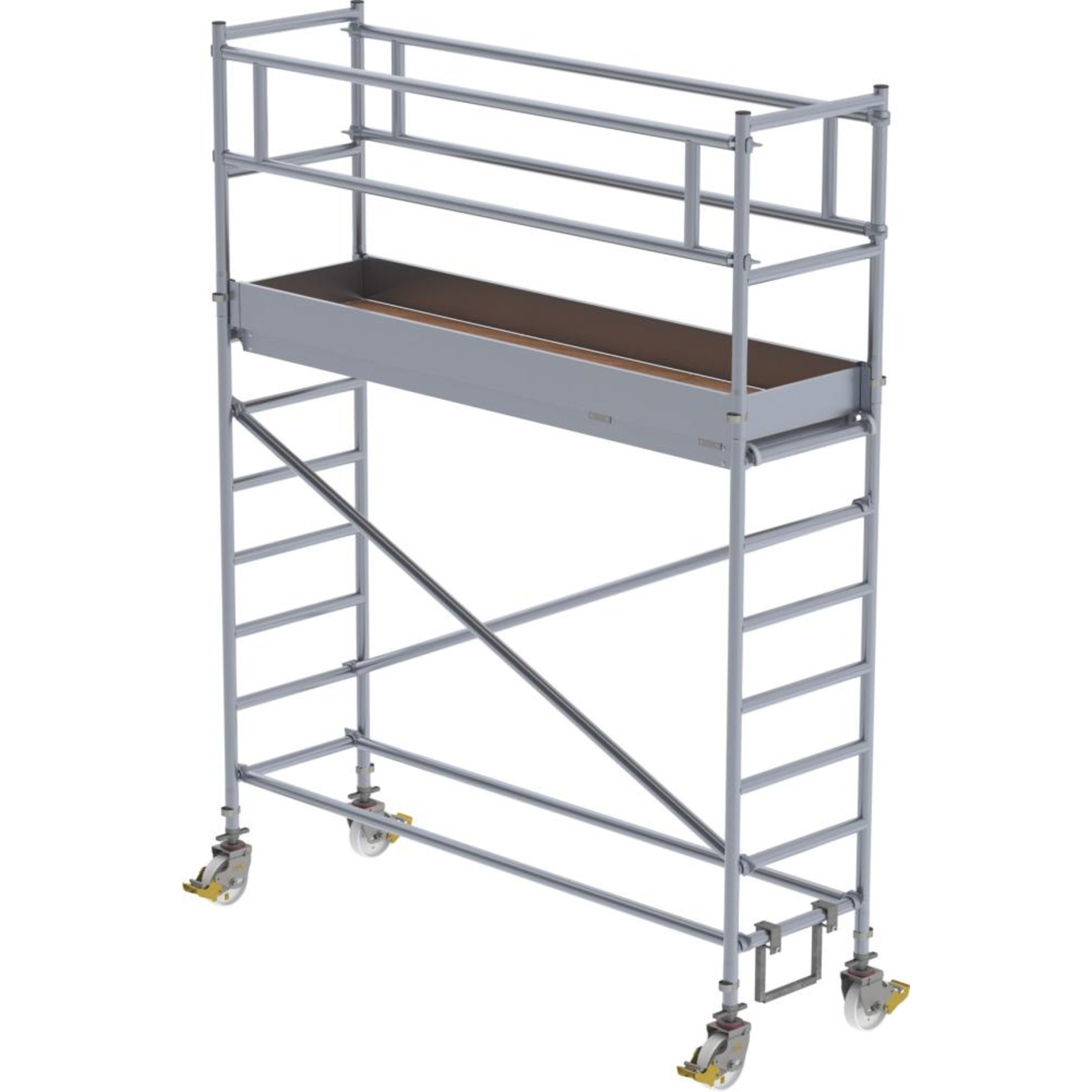 Rollgerüst m. Fahrbalken Plattform B2450xT750 mm Plattformhöhe 2,35 m Arbeitshöhe bis 4,35 m