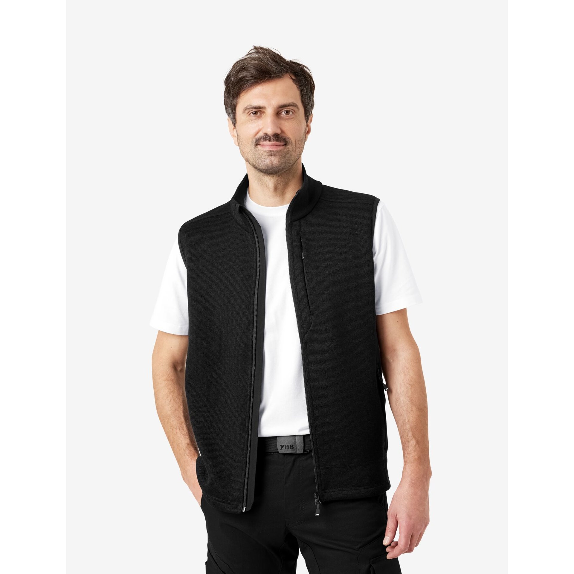ADDE Strick-Fleece-Weste  schwarz 5XL