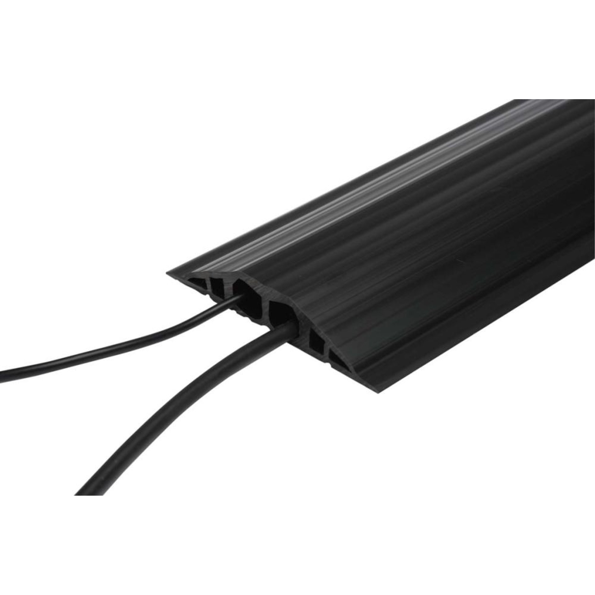 Industriekabelbrücke B1500xT200xH35 mm 2 Kammern D25 mm PVC schwarz