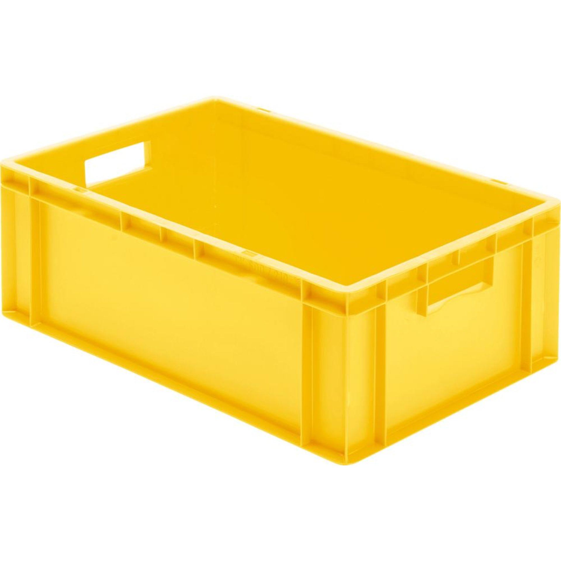 Transport-Stapelkasten B600xT400xH210 mm gelb, geschlossen mit Griffloch LA-KA-PE
