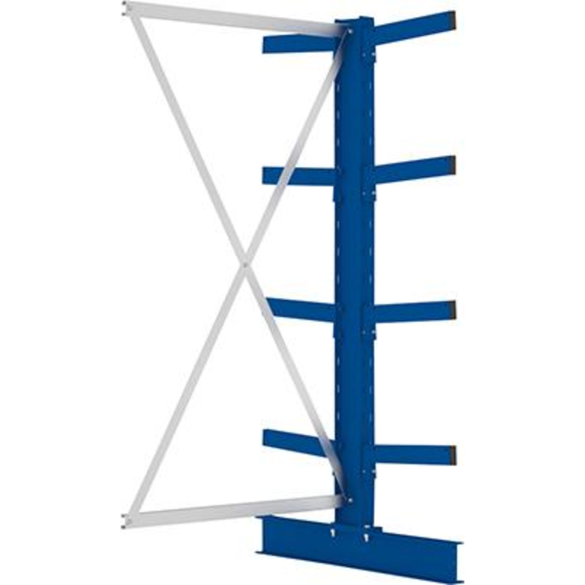 Kragarmregal M Anbaufeld B1000xT2x400xH2000 mm doppelseitig RAL 5010 2x4 Arme Traglast 535kg