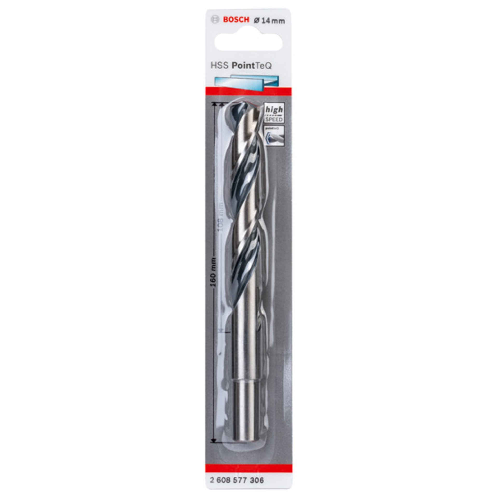 Metallspiralbohrer HSS PointTeQ, DIN 338, mit reduziertem Schaft, 14,0 mm