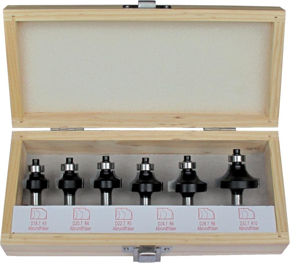 Fortis Abrundfräser-Satz HW S8 6-tlg. im Holzk. Fortis Abrundfräser-Satz HW S8 6-tlg. im Holzk.
