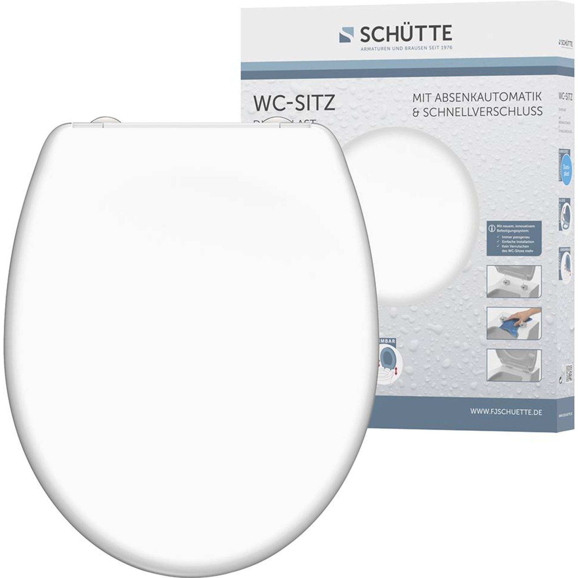 Duroplast WC-Sitz WHITE, mit Absenkautomatik und mit Absenkautomatik und Schnellverschluss