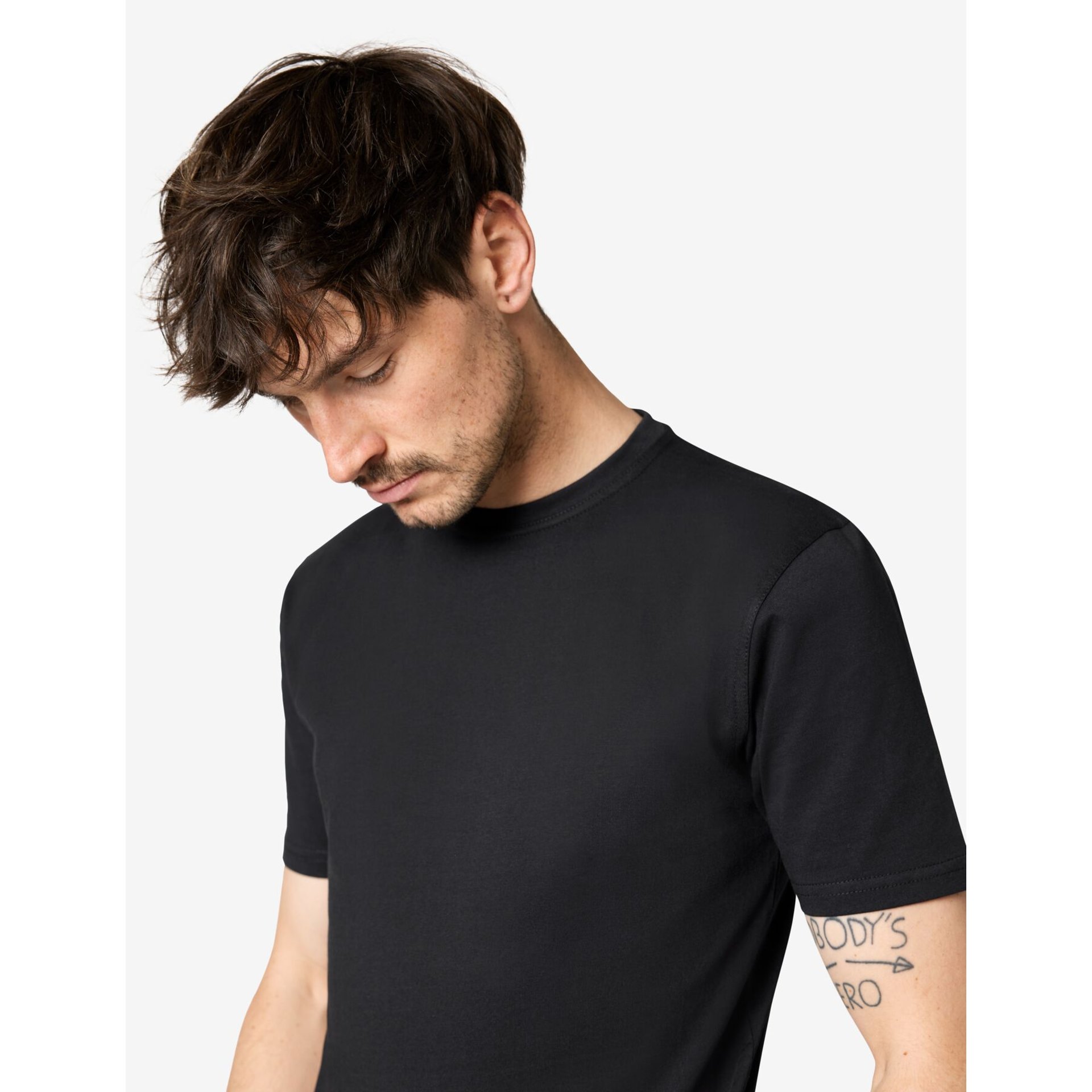 JENS T-Shirt Rundhals schwarz Gr. S
