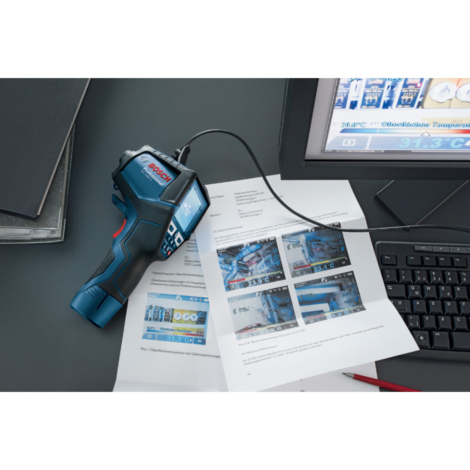 Thermodetektor GIS 1000 C, mit Akku-Adapter