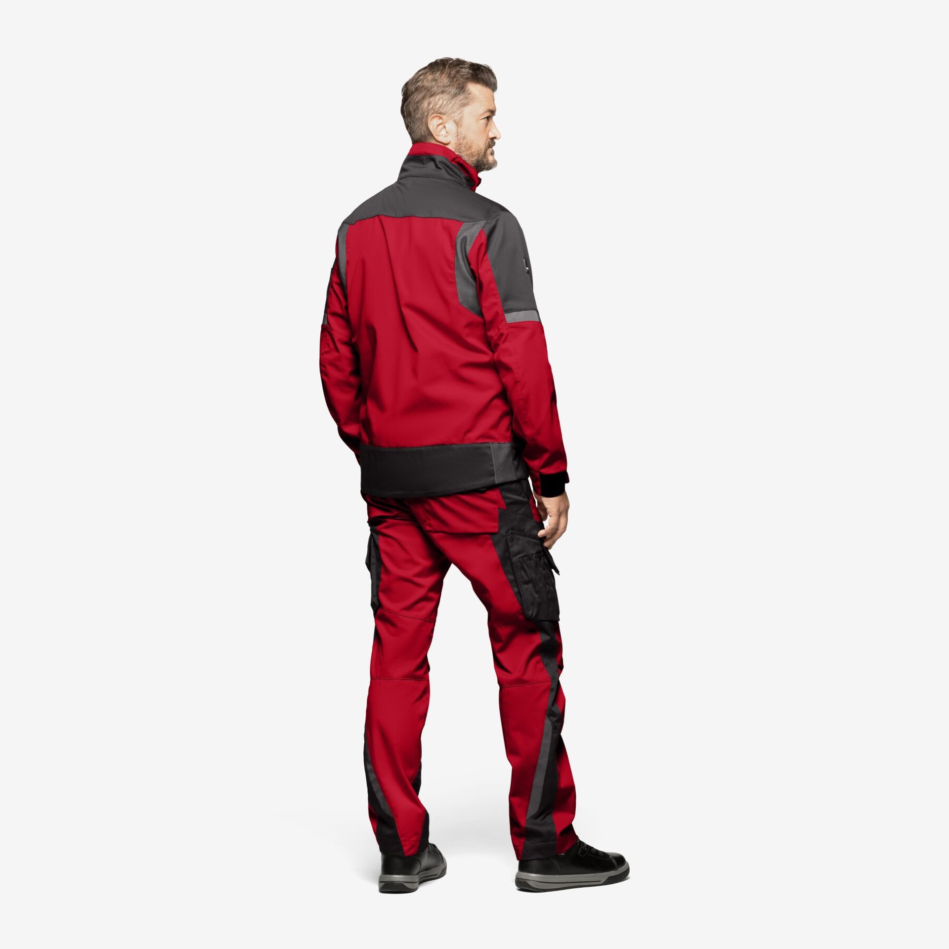 FRANK Arbeitsjacke Herren rot-schwarz 5XL