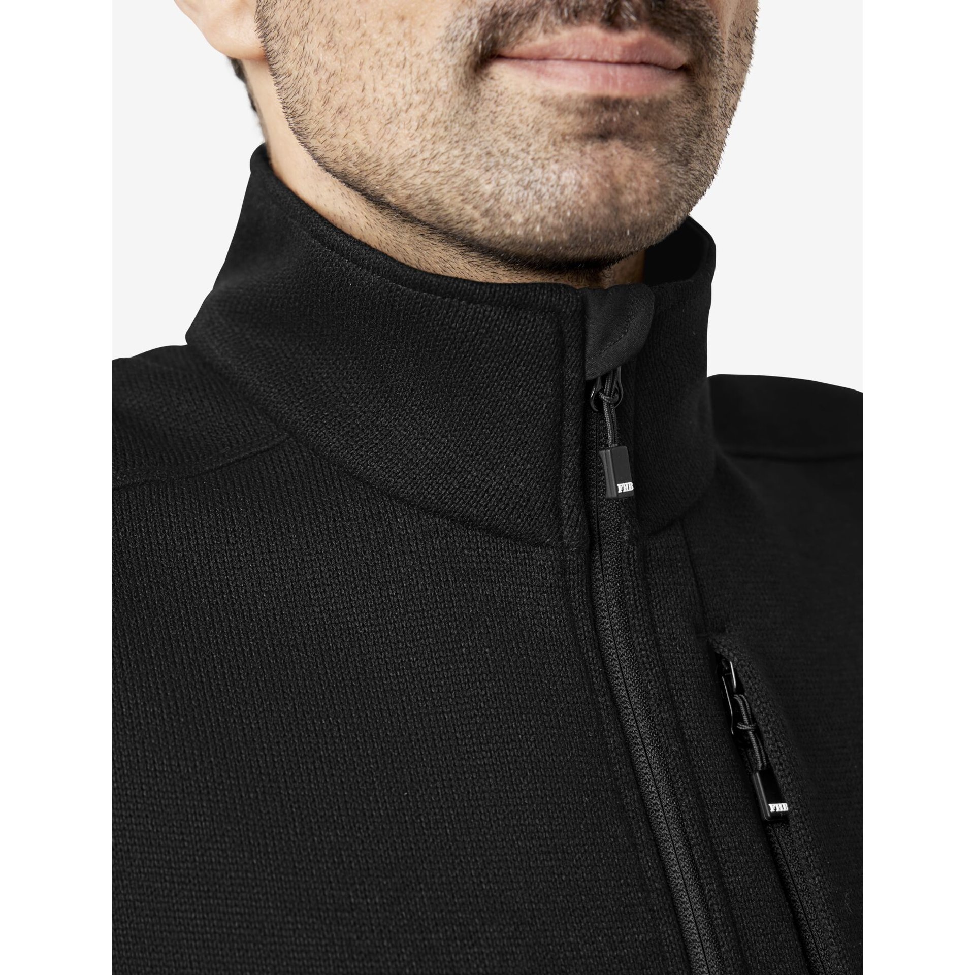 ADDE Strick-Fleece-Weste  schwarz 5XL