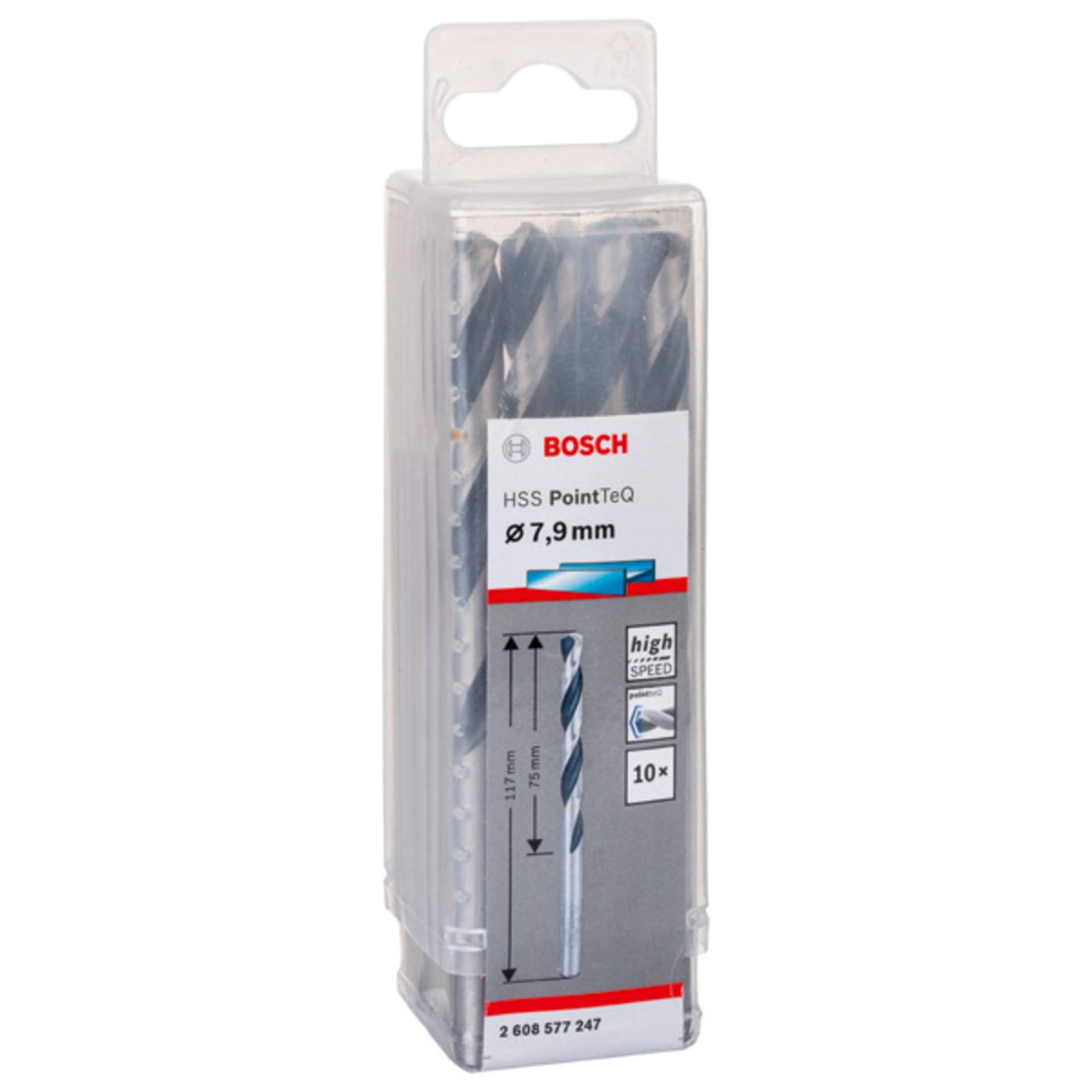 Metallspiralbohrer HSS PointTeQ, DIN 338, 7,9 mm, 10er-Pack