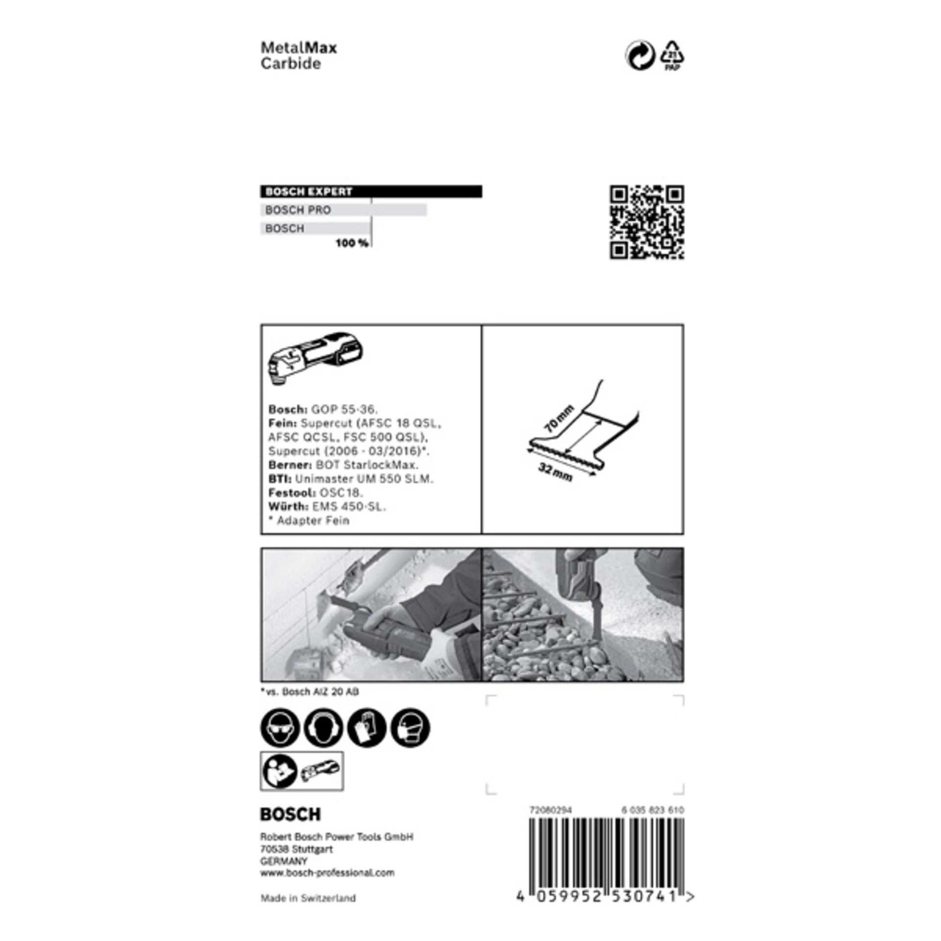 EXPERT MetalMax MAII 32 AIT Blatt für Multifunktionswerkzeuge, 70 x 32 mm