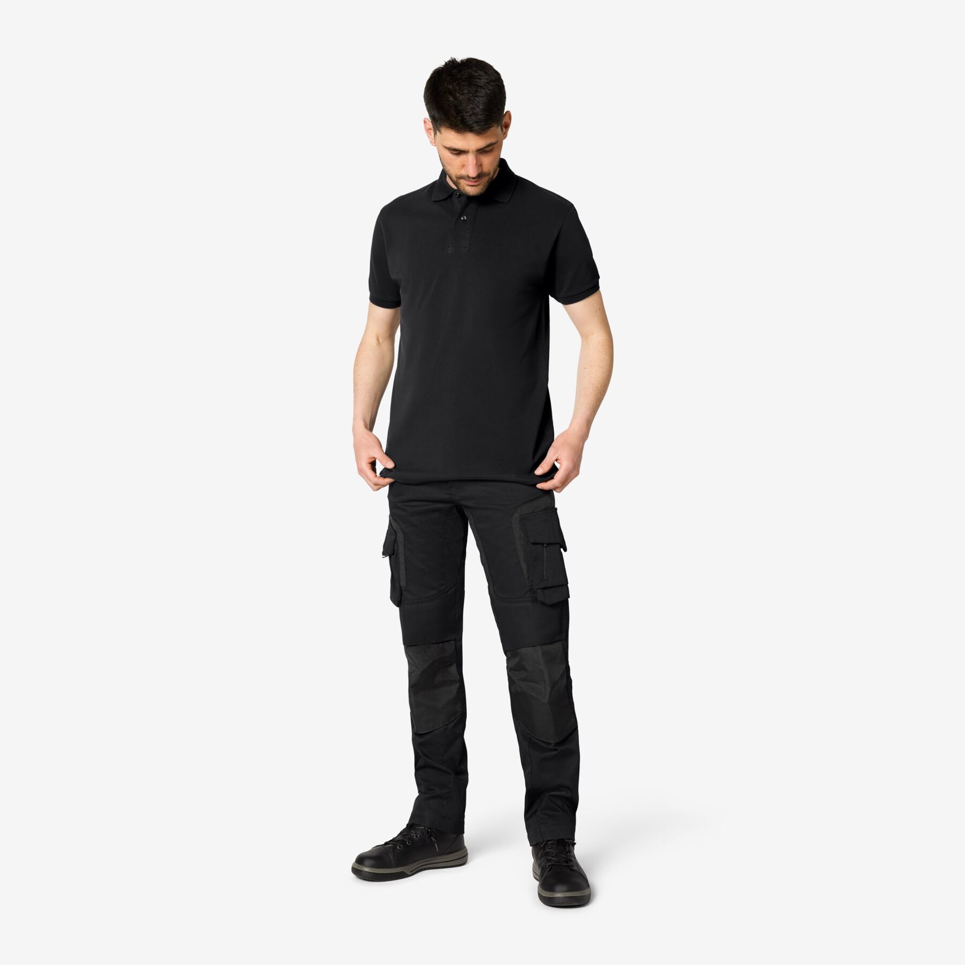 DANIEL Polo-Shirt einfarbig schwarz Gr. XL