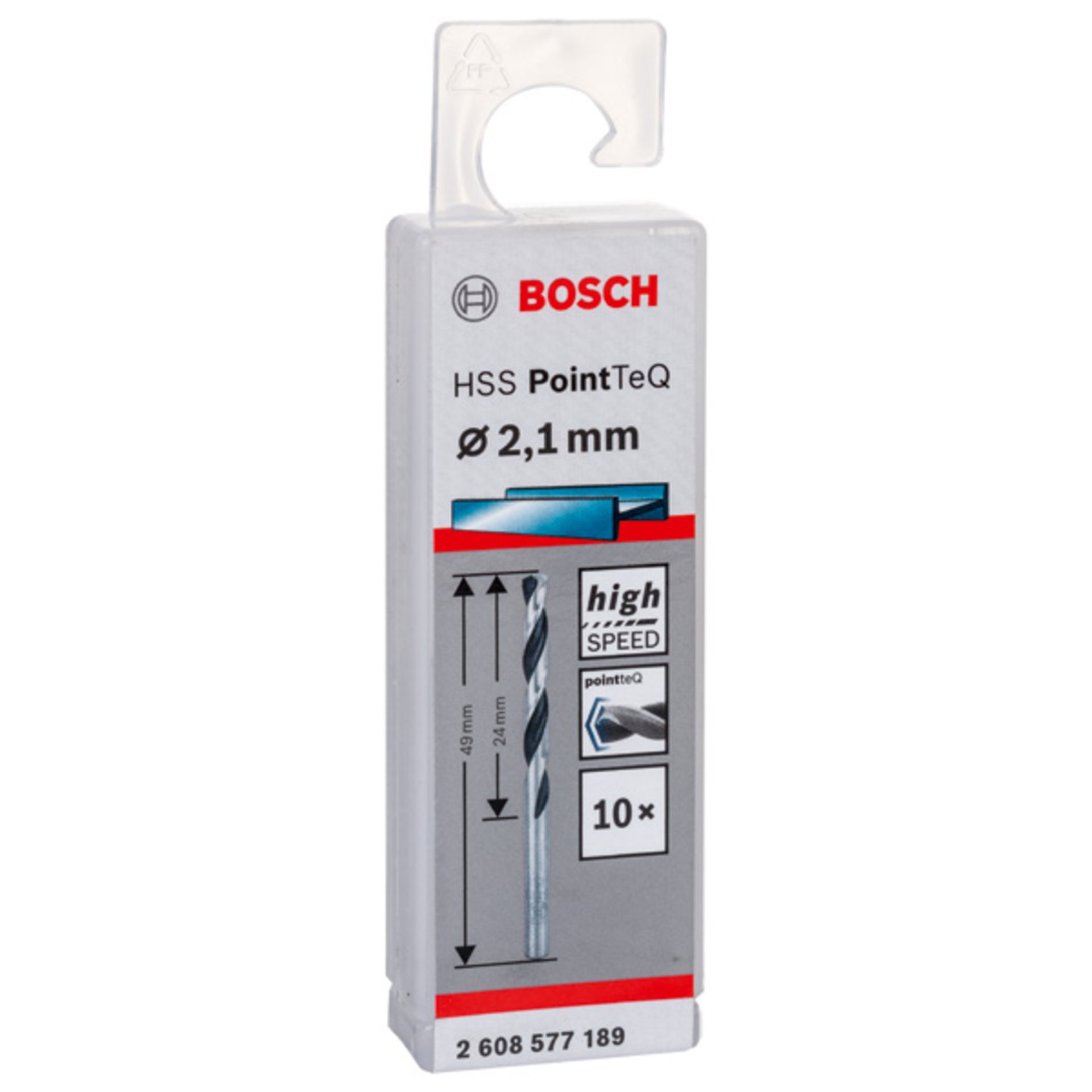 Metallspiralbohrer HSS PointTeQ, DIN 338, 2,1 mm, 10er-Pack