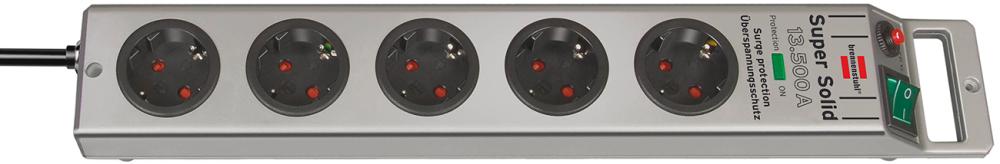 brennenstuhl SuperSolid-Leiste 5-fach silber DE 2,5