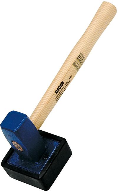 Plattenlegehammer 1,5 kg eckig mit Stiel