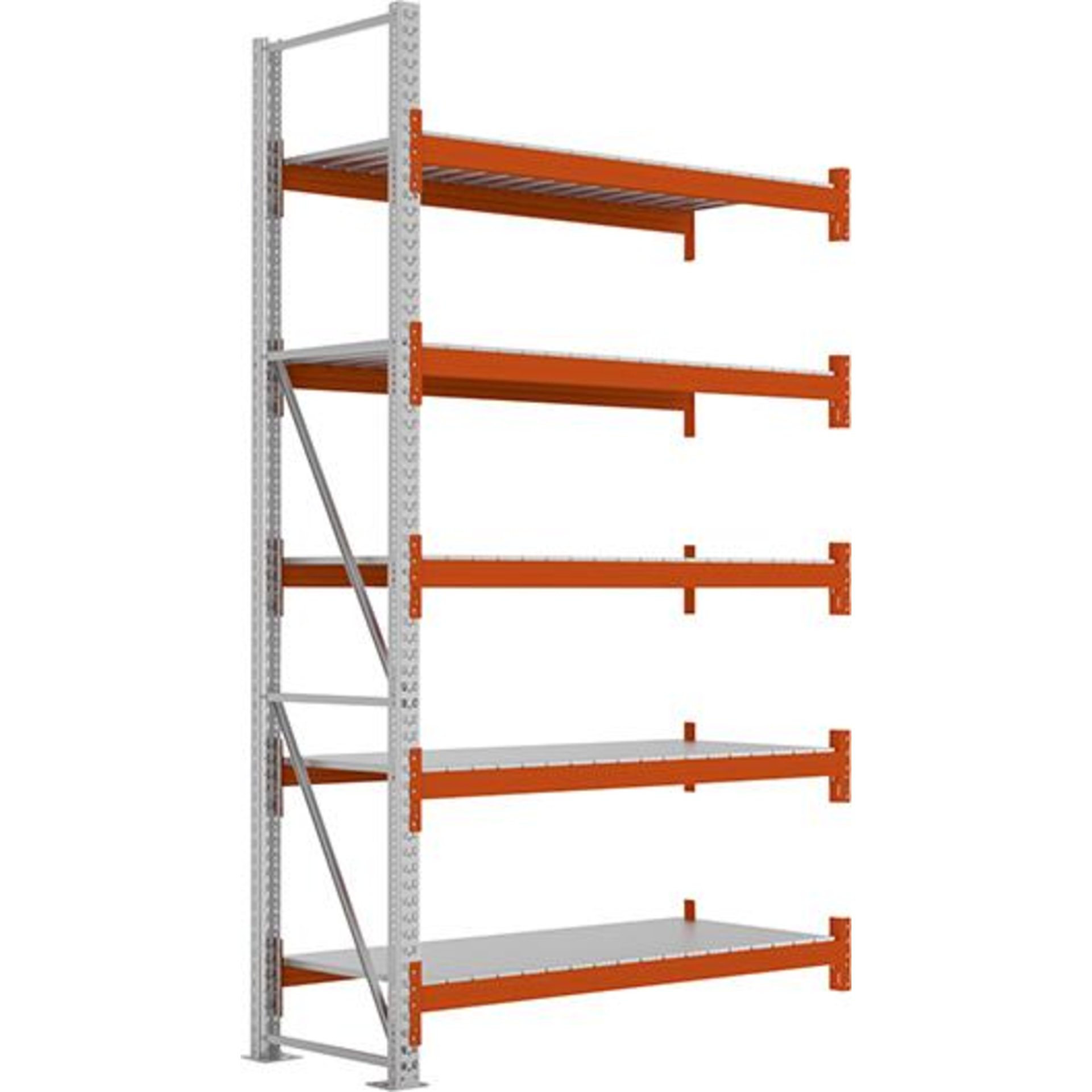 Großfachregal MULTIPAL S B1825xT800xH3300 mm Anbaufeld 5 Böden Fachlast 1800kg
