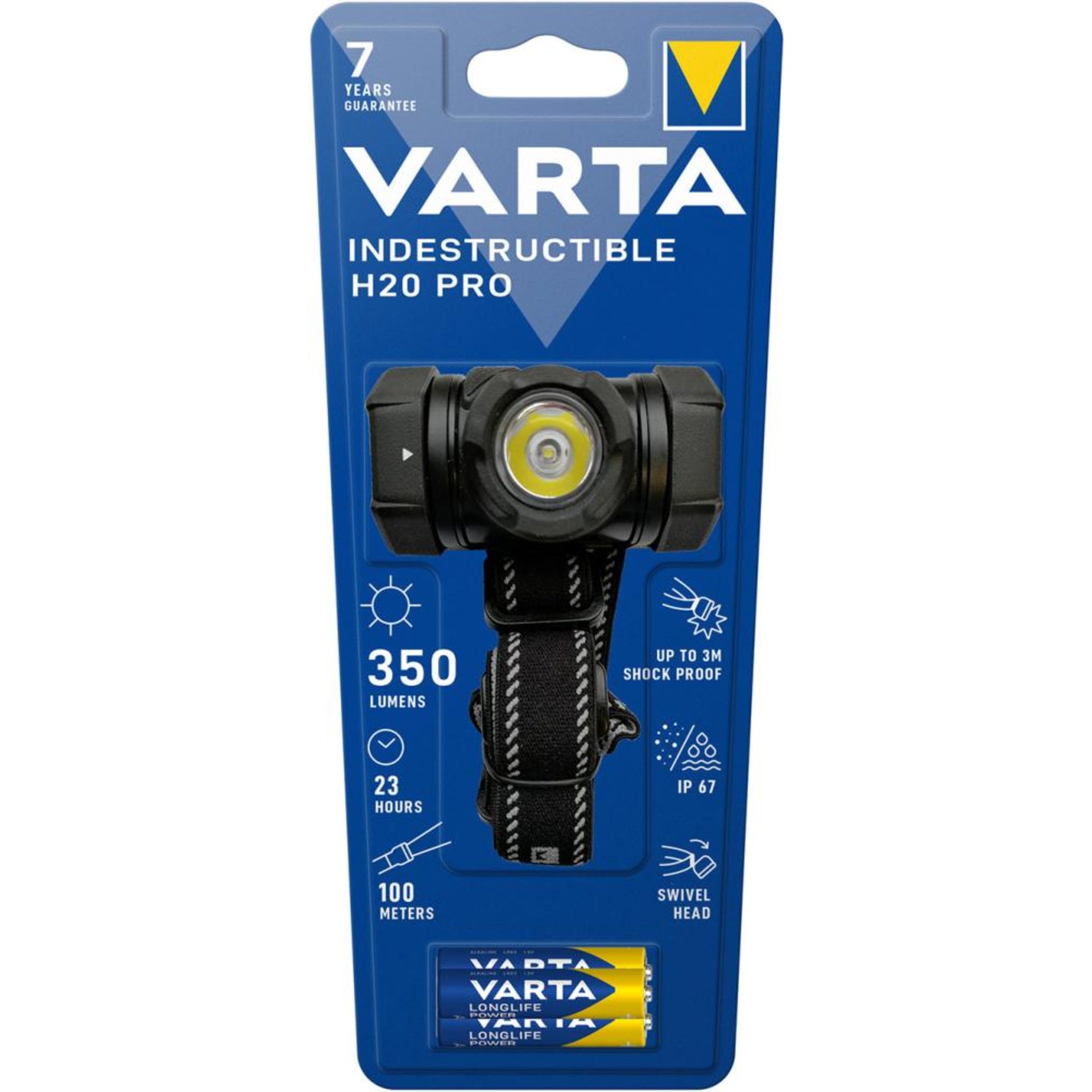 Kopfleuchte Indestructible H20 Pro 3AAA mit Batt. VARTA