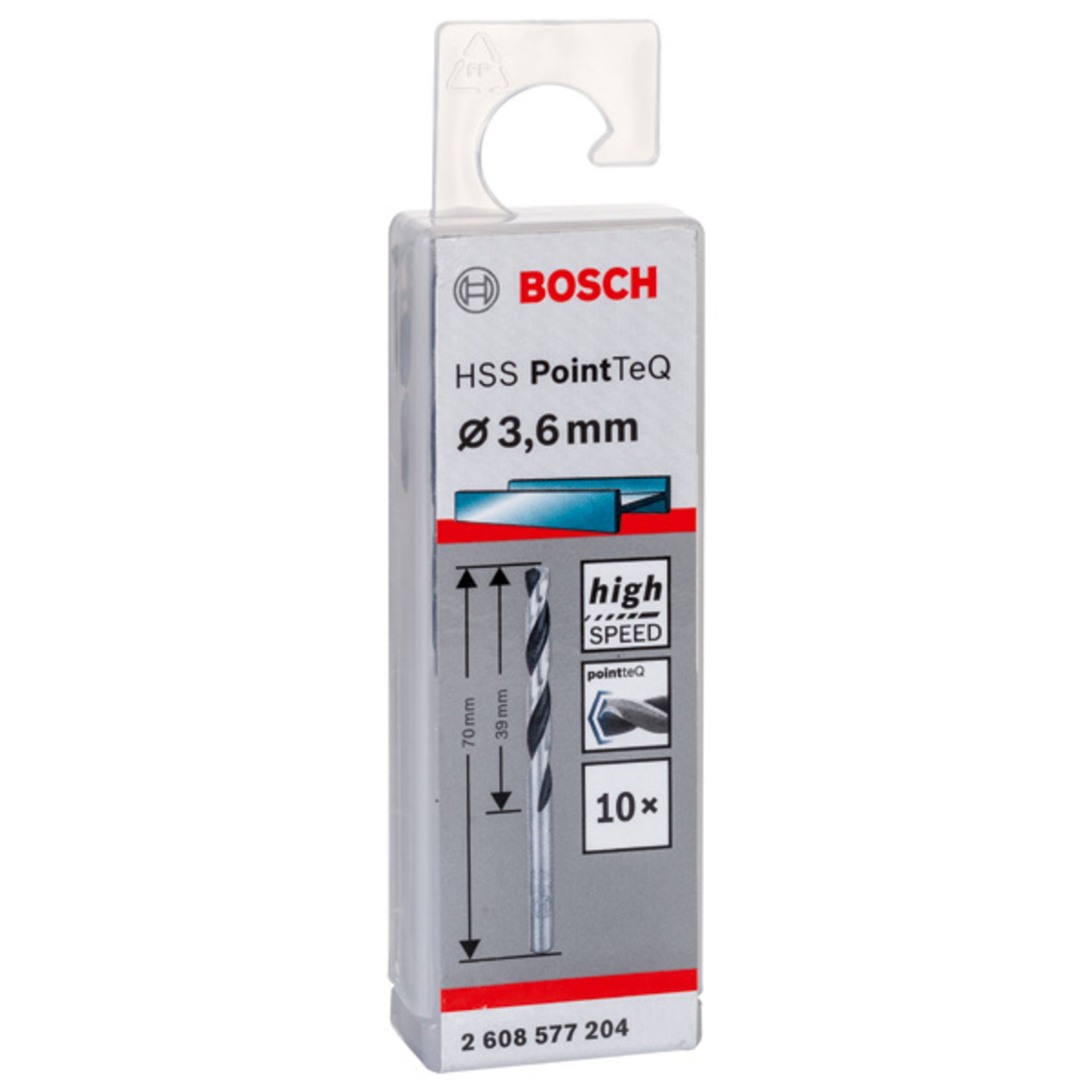 Metallspiralbohrer HSS PointTeQ, DIN 338, 3,6 mm, 10er-Pack