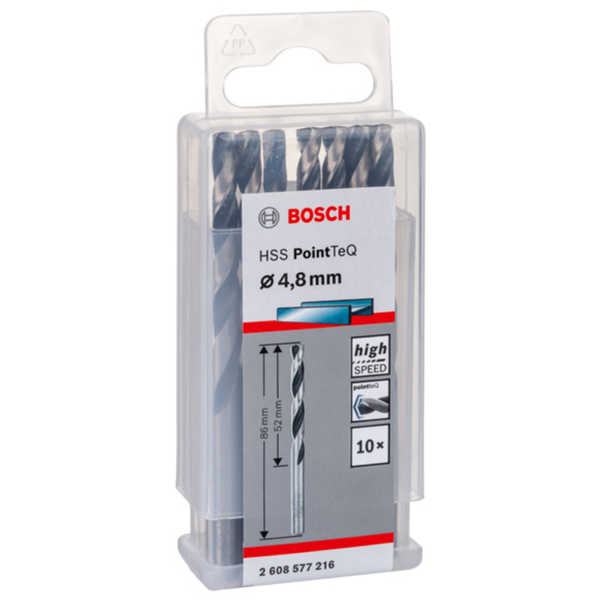 Metallspiralbohrer HSS PointTeQ, DIN 338, 4,8 mm, 10er-Pack