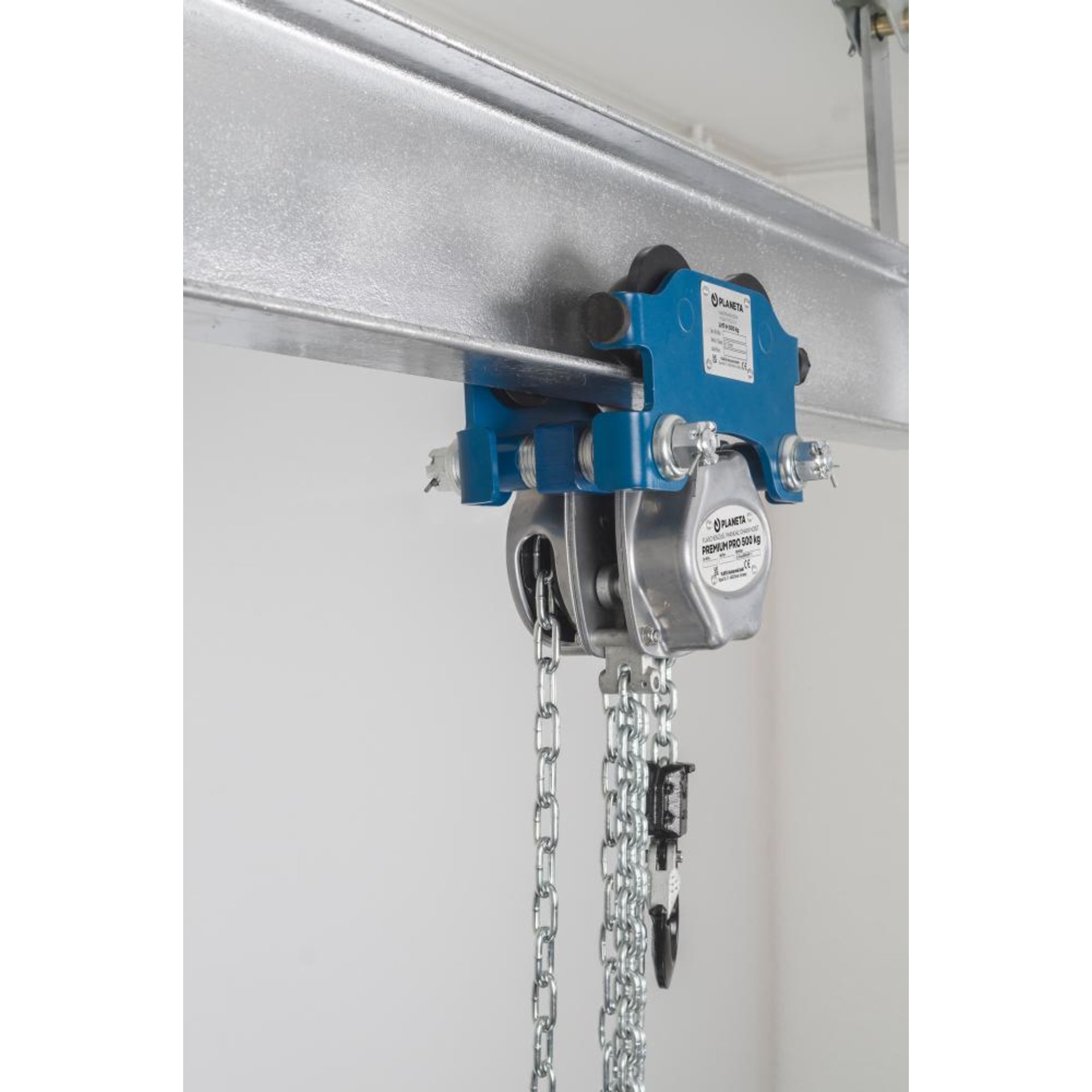 Kombifahrwerk LHT-H-005L mit Handlaufkatze und Flaschenzug Hub 3,0m Tragkraft 500kg