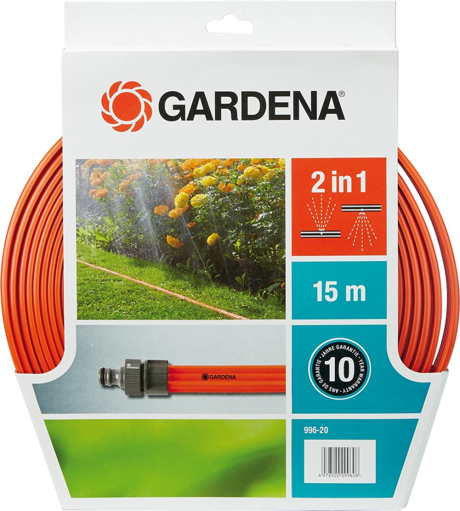 Gardena Schlauch-Regner 15m orange mit Anschluss-Set