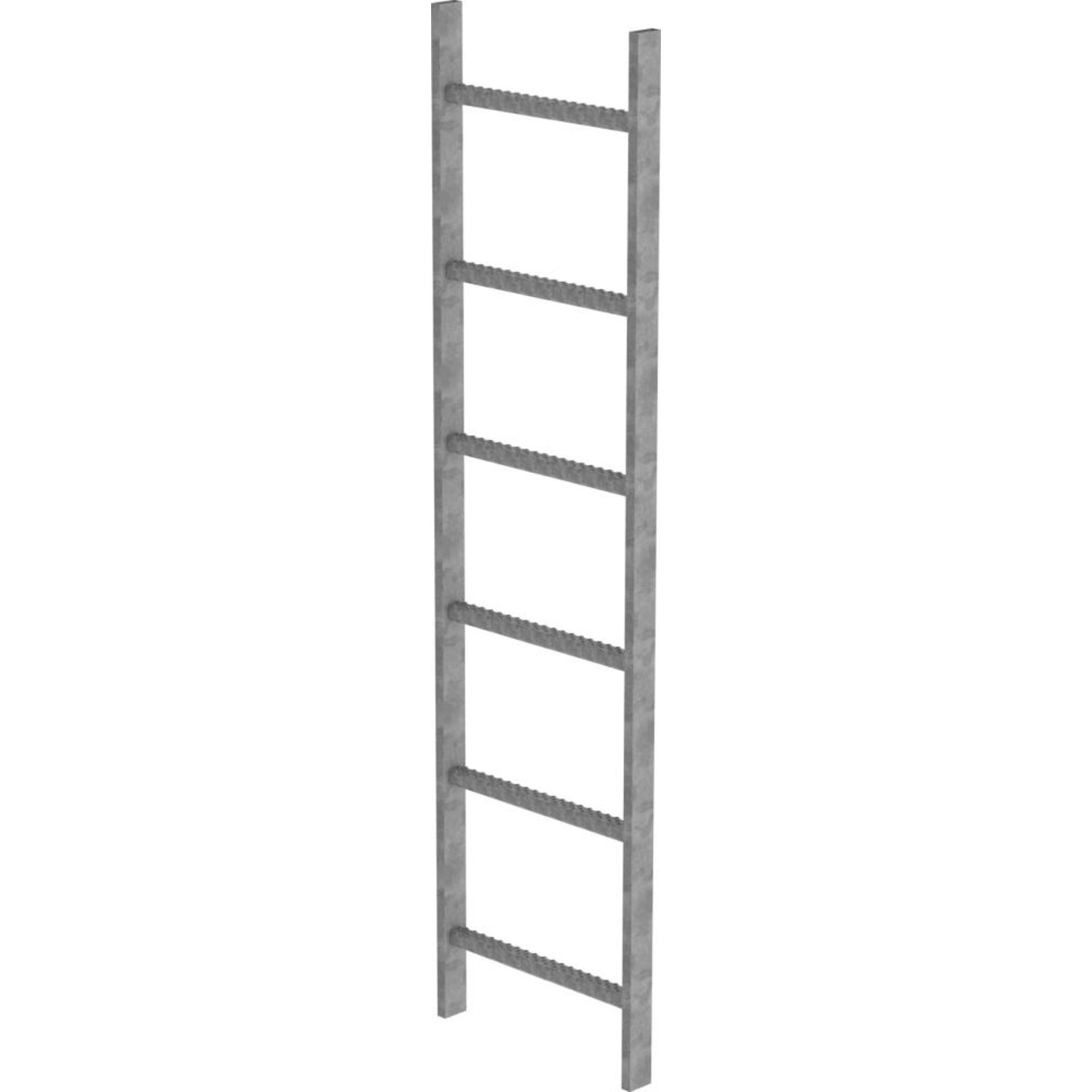 Schachtleiter 6 Sprossen L 1,68 m B440 mm LW 300 mm Stahl verzinkt