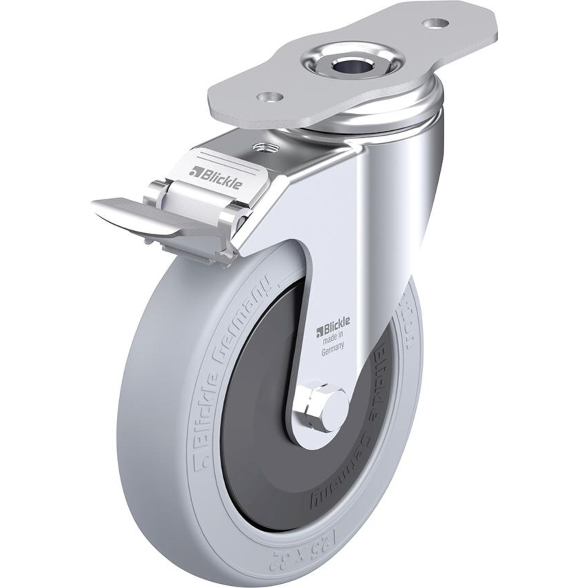 Lenkrolle m. Feststeller Rad-D125mm Polyurethan LKPA-PATH 126KF-29-FI