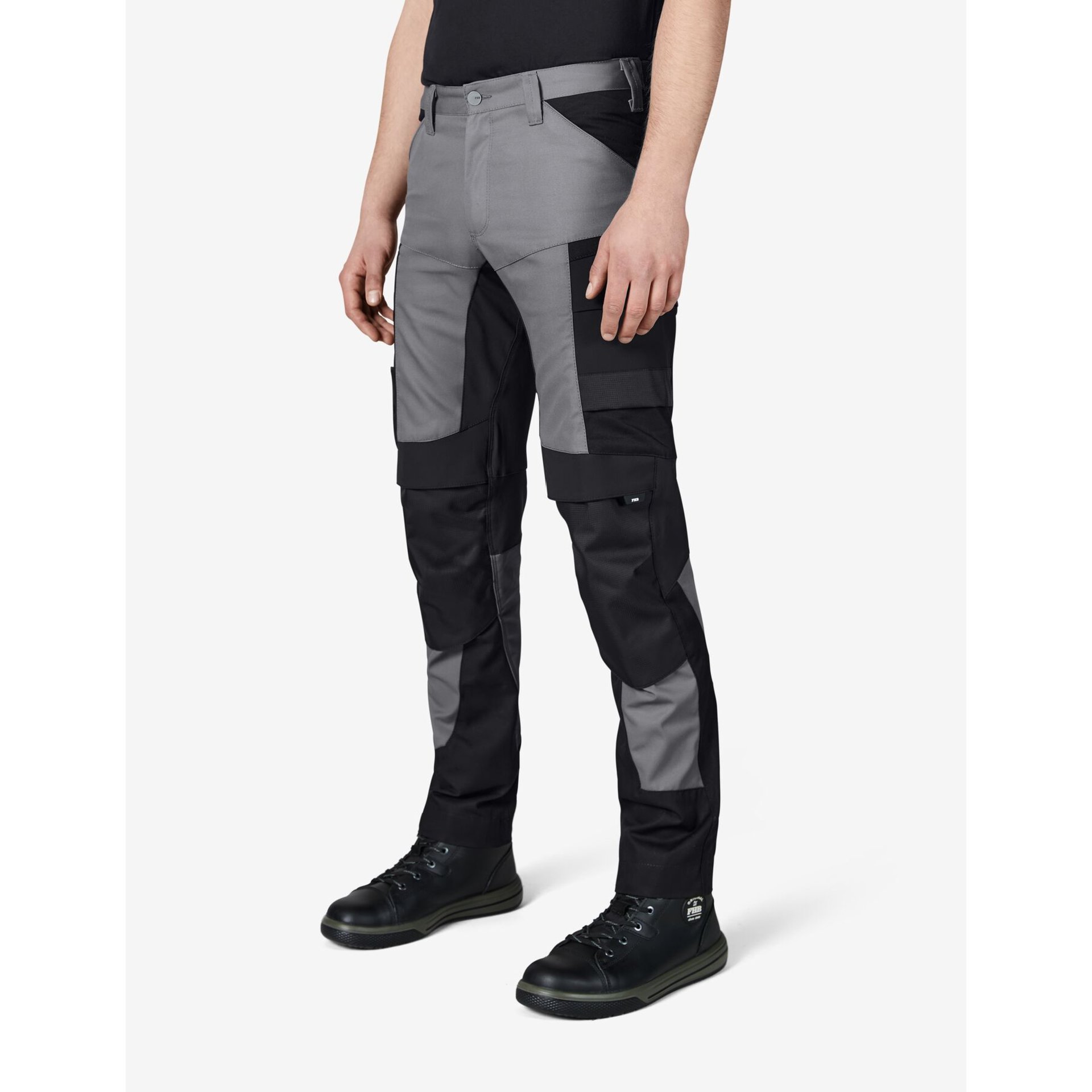 LEO Arbeitshose elastisch grau-schwarz 110