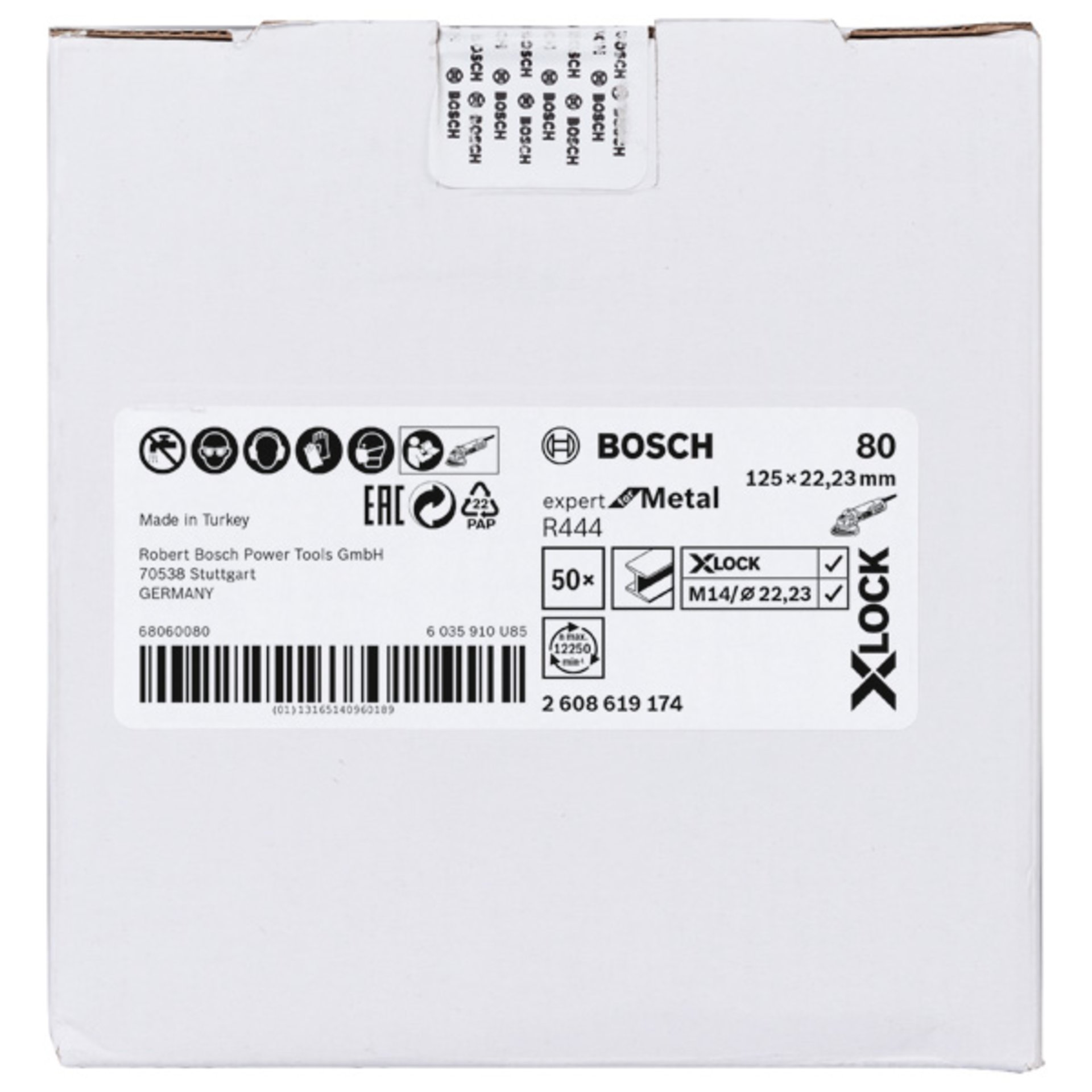 X-LOCK Fiberschleifscheibe, Ø125 mm, K 80, R444, Expert for Metal, 1 Stück