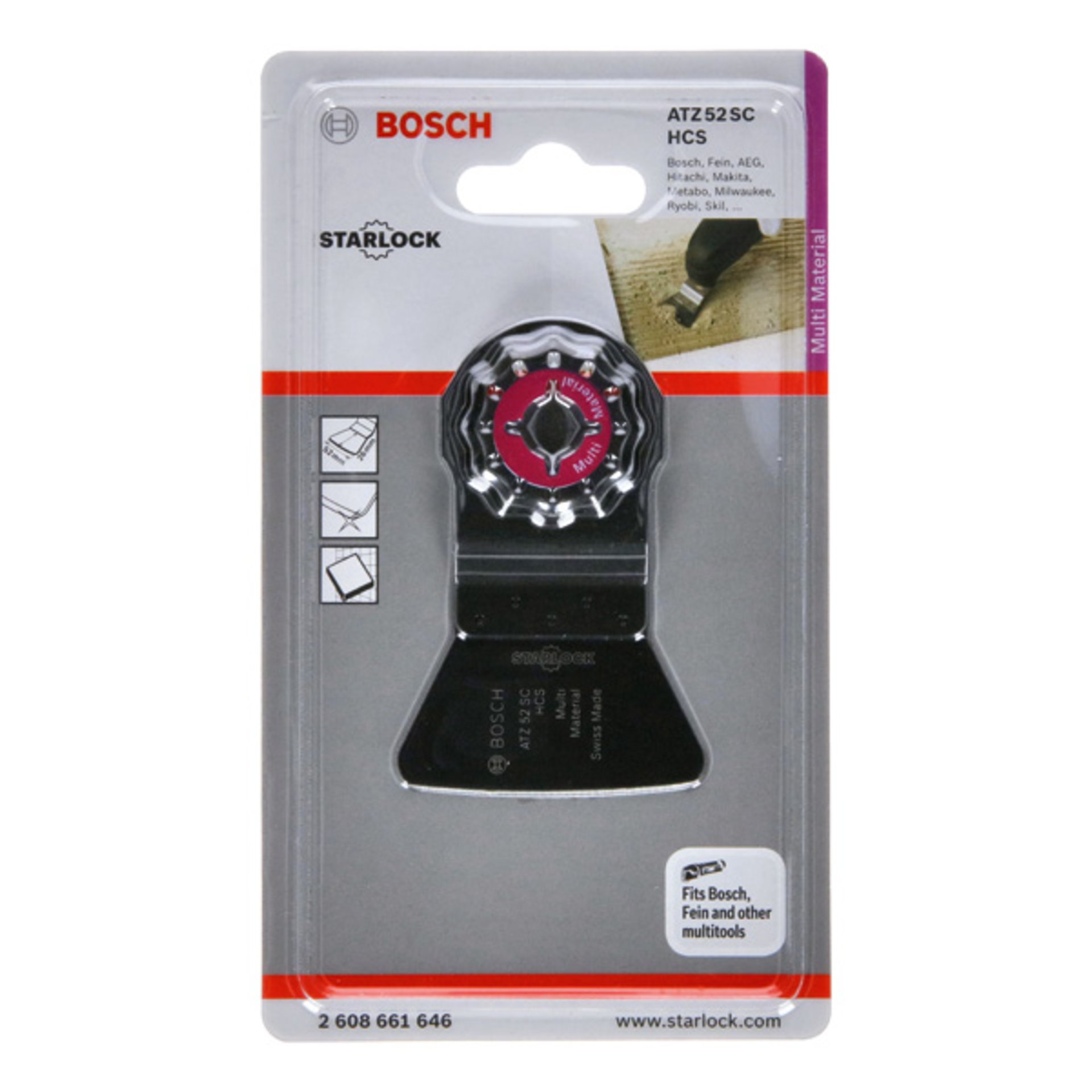 HCS Schaber ATZ 52 SC, biegesteif, 52 x 26 mm, 1er-Pack