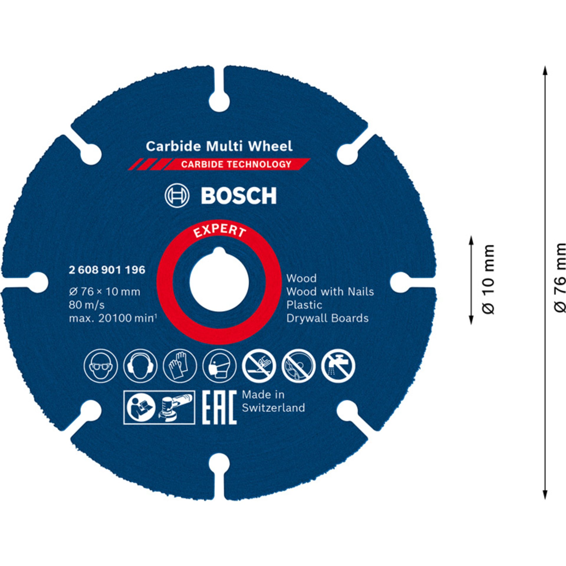 EXPERT Carbide Multi Wheel Trennscheibe, 76 mm, 10 mm