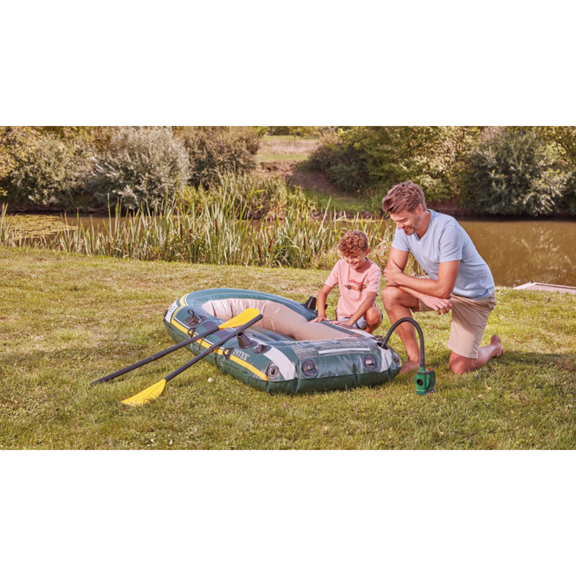 Akku-Volumenpumpe EasyInflate 18V-500, 1 x Akku PBA 18V 2.0Ah