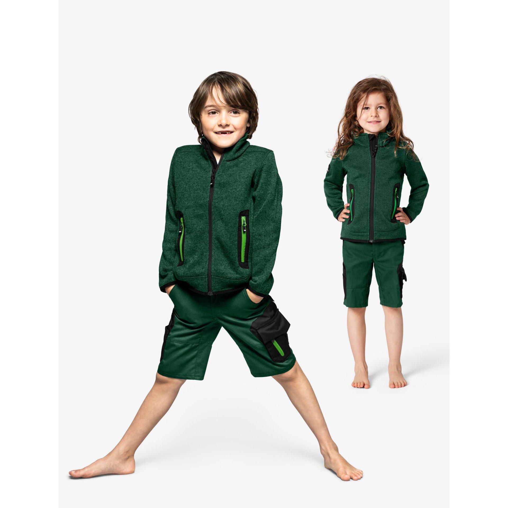 CHARLY Bermuda Kinder grün-schwarz 98/104
