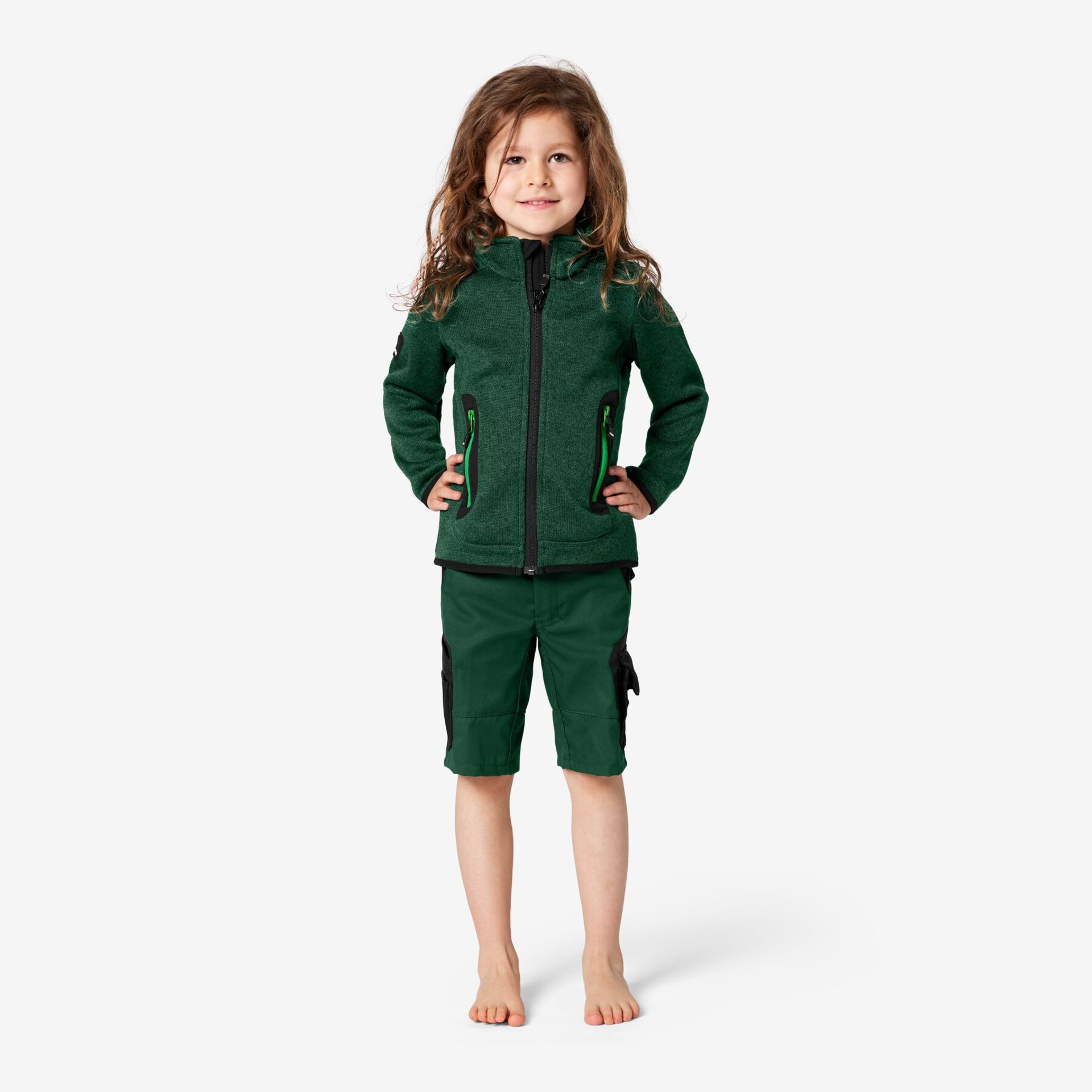 CHARLY Bermuda Kinder grün-schwarz 98/104