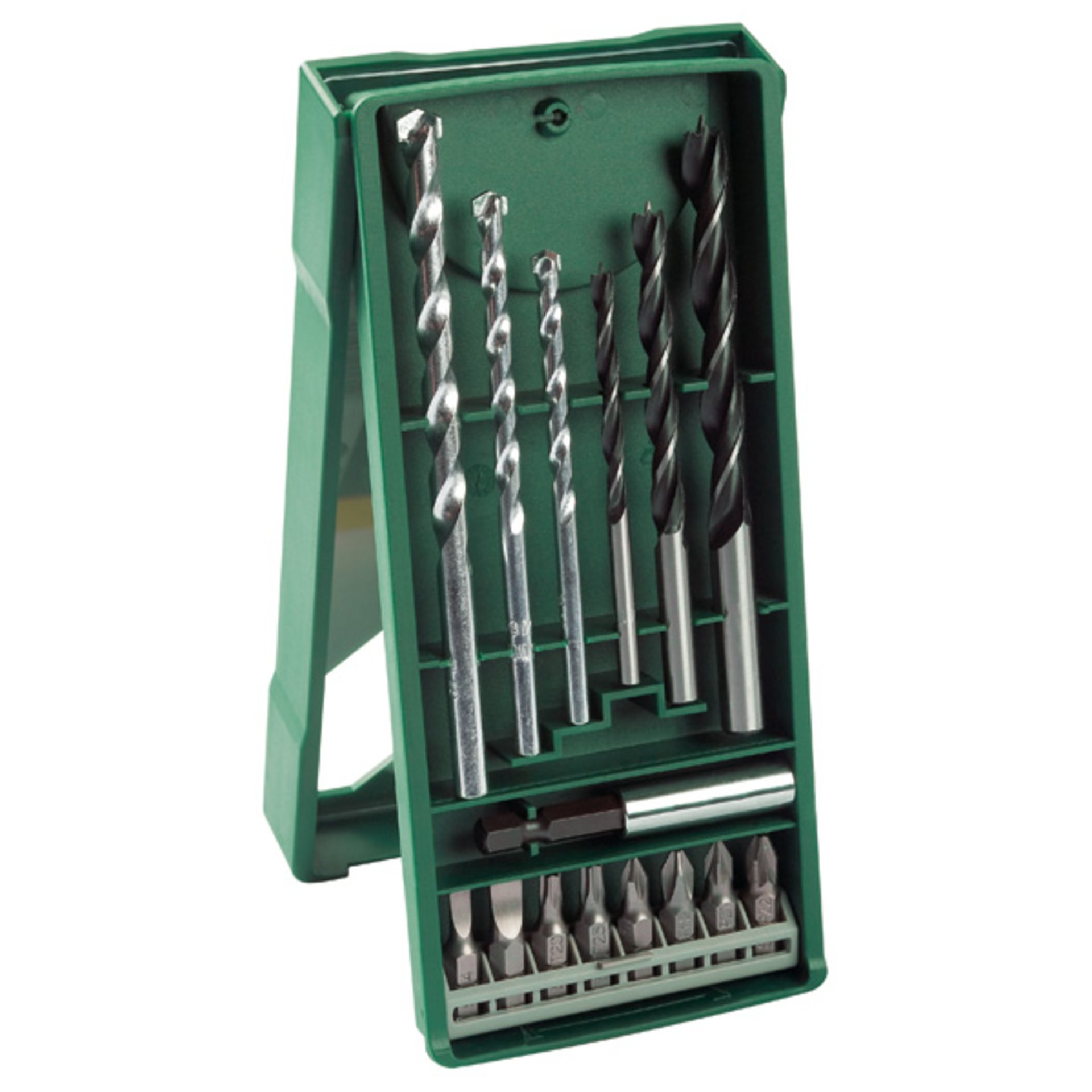 Mini-X-Line Mixed-Set, 15-teilig, 3 Stein-, 3 Holzbohrer, 8 Schrauberbits