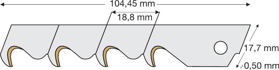 Lutz Abbrech-Hakenklinge TIN 18mm a 10 Stück