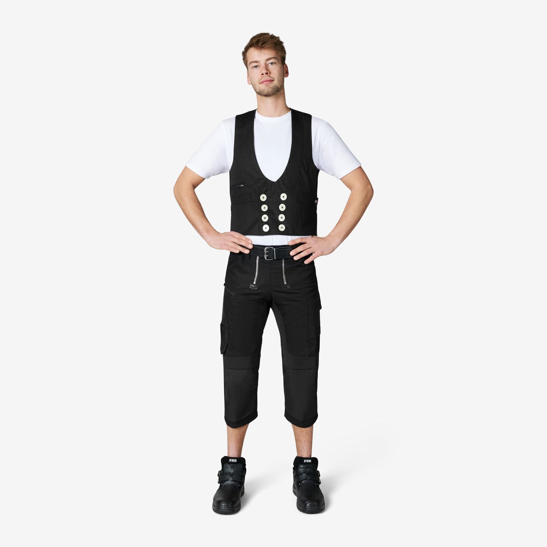 LOU Zunfthose Piratenform elastisch schwarz 90